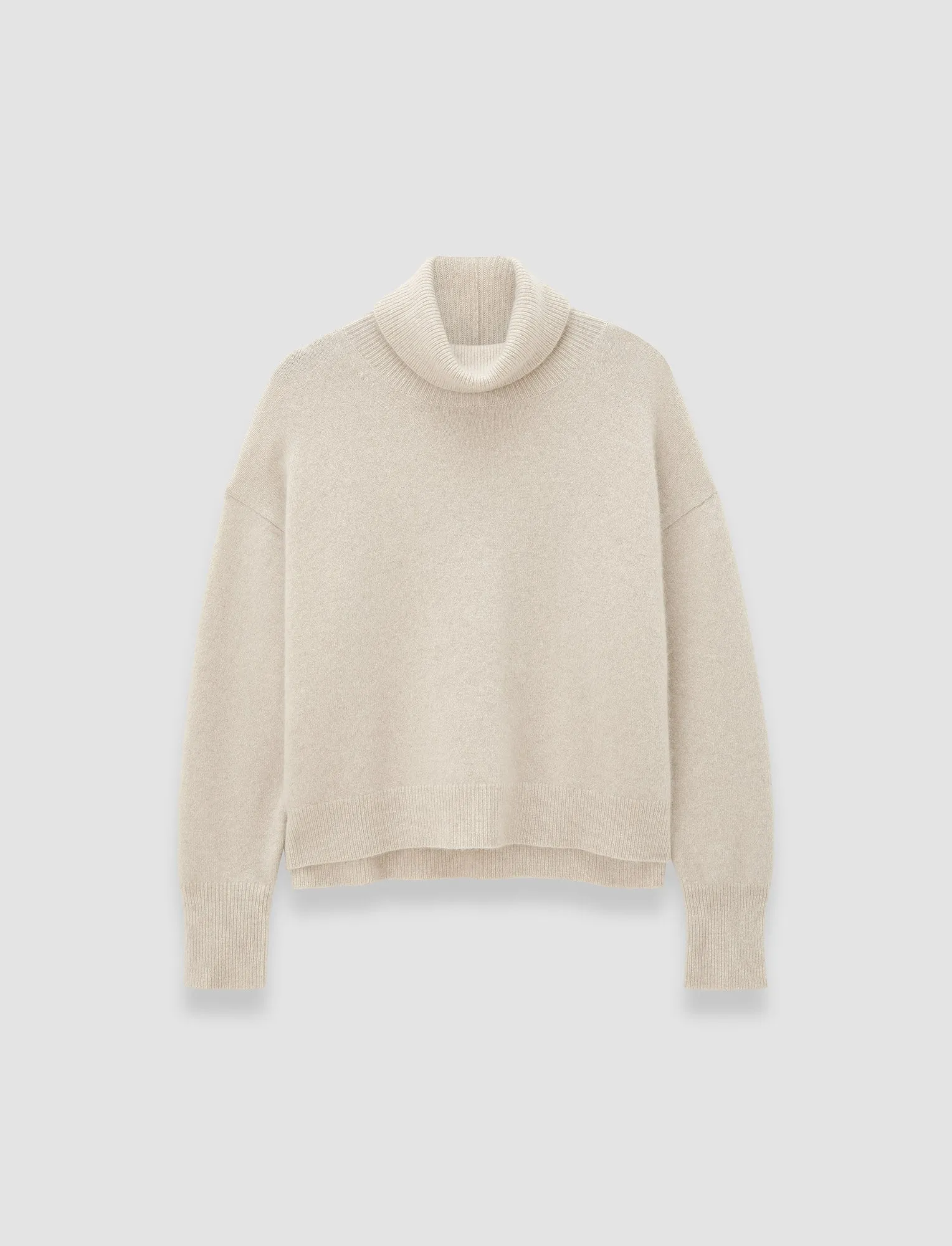 Brushed Cashmere High Neck Jumper Casual Draping