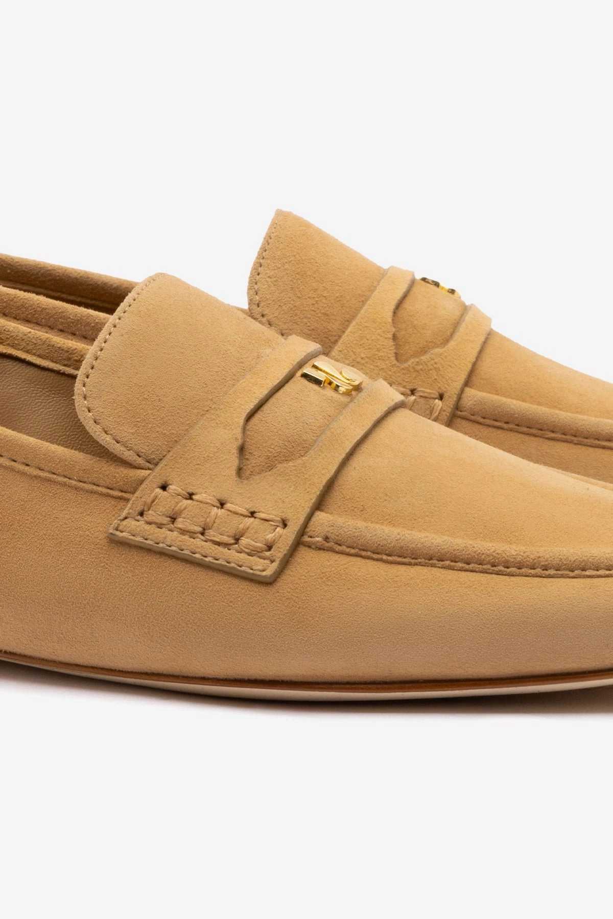Rapid Motion Suki Flat Loafer In Peanut Suede