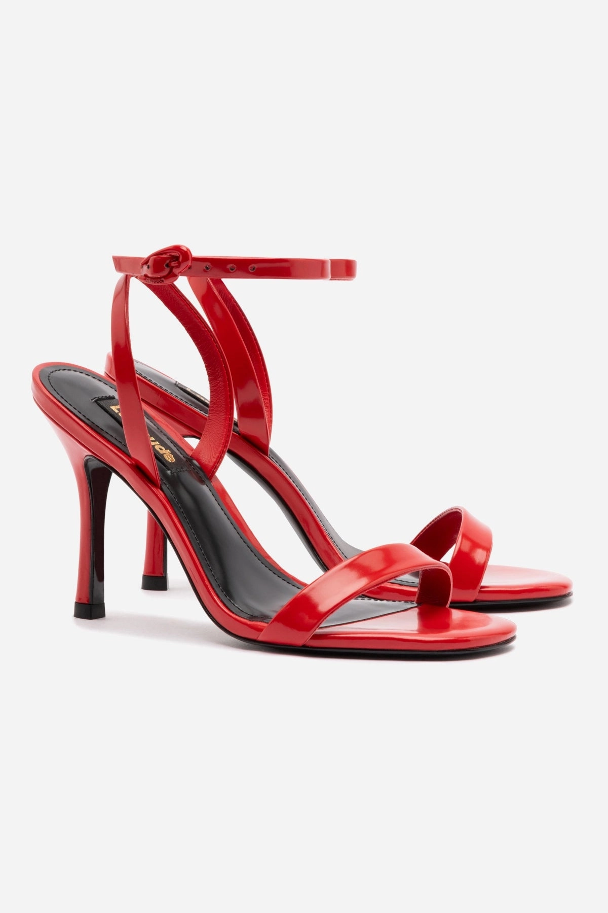 Veronina Sandal In Scarlet Patent Leather Torsional Stability Frame
