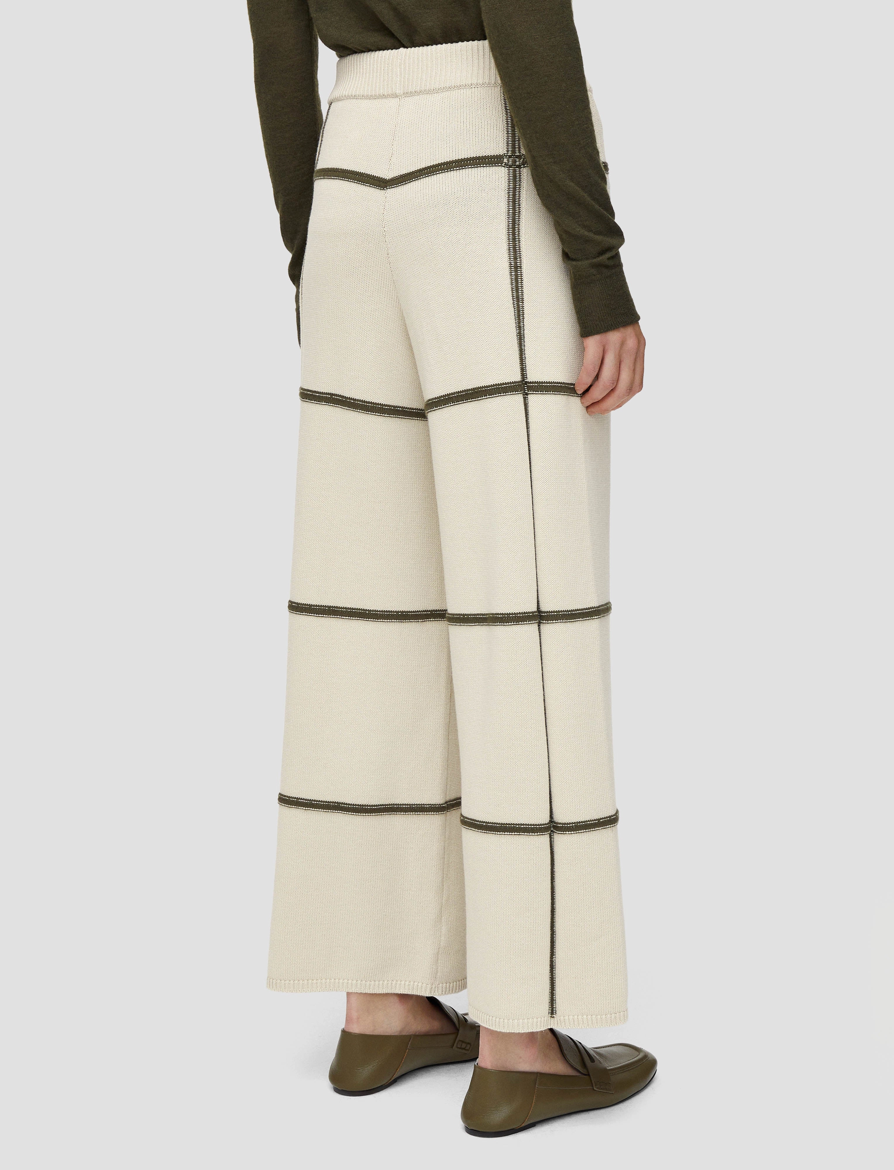 Seam Free Edges Just Right Grid Cotton Silk Culottes