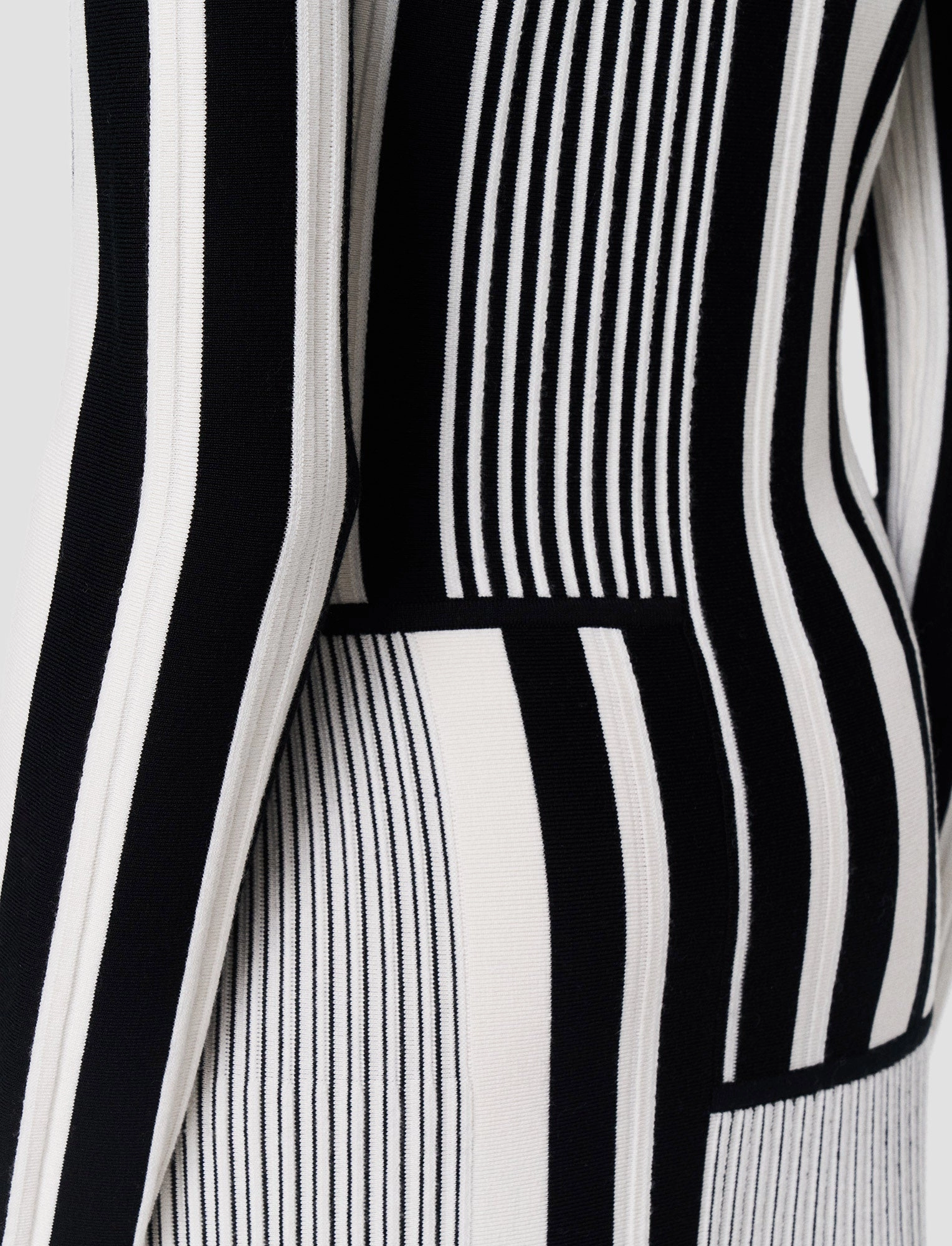 Loop Back Finish Smart Layer Stripes and Pleats Dress