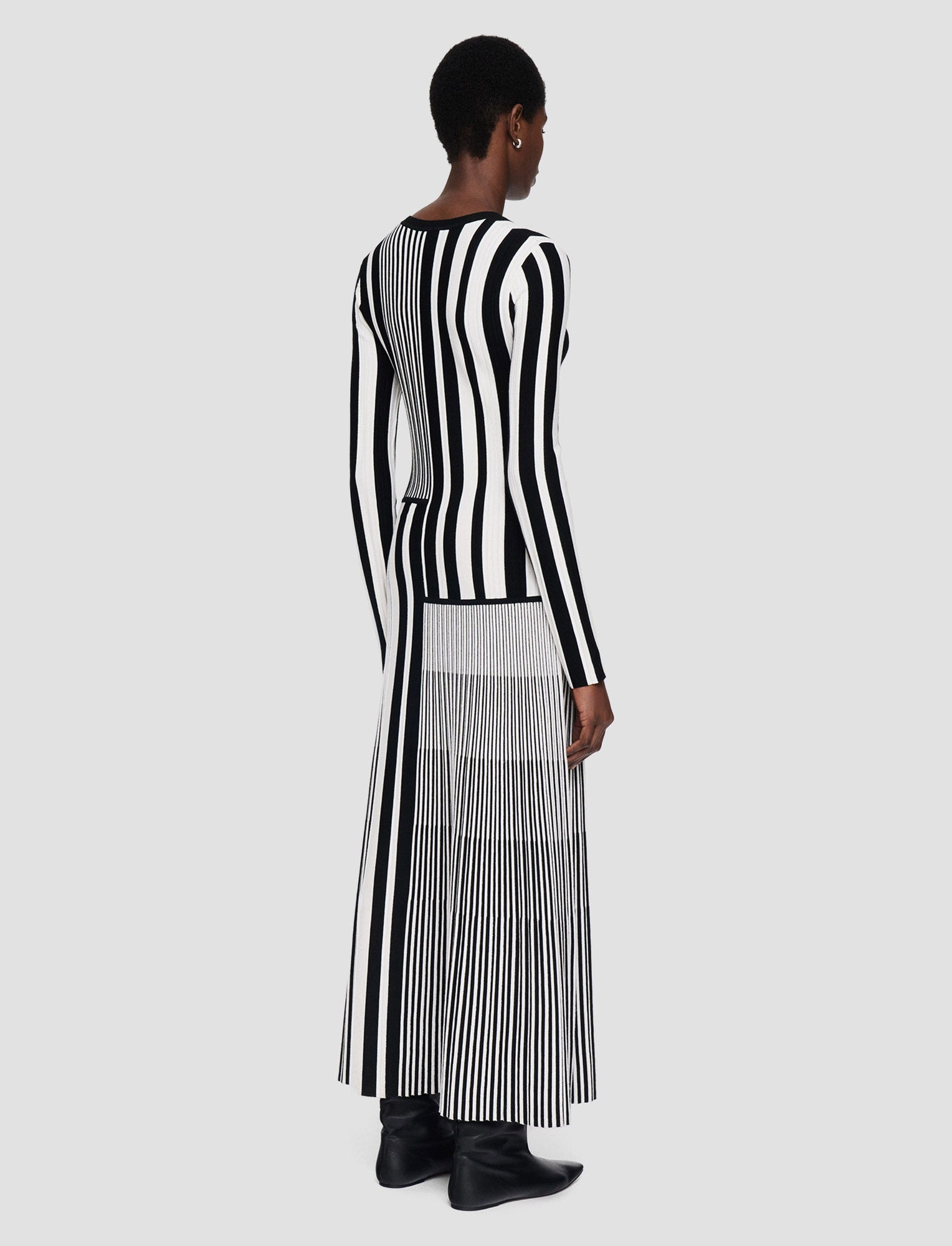 Layering Piece Stripes and Pleats Dress