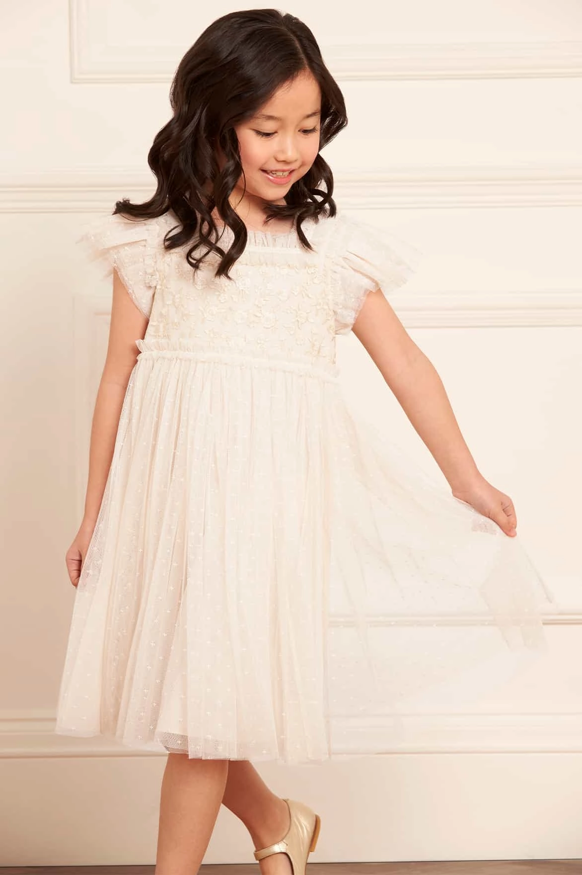 Soft Texture Midsummer Lace Bodice Kids Dress