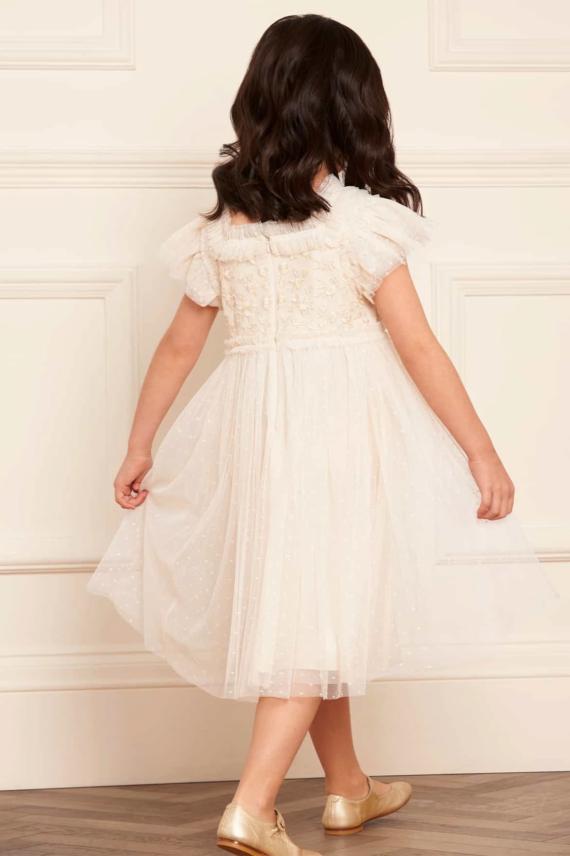 QuickDry Texture MultiFunctional Pocket Placement Midsummer Lace Bodice Kids Dress