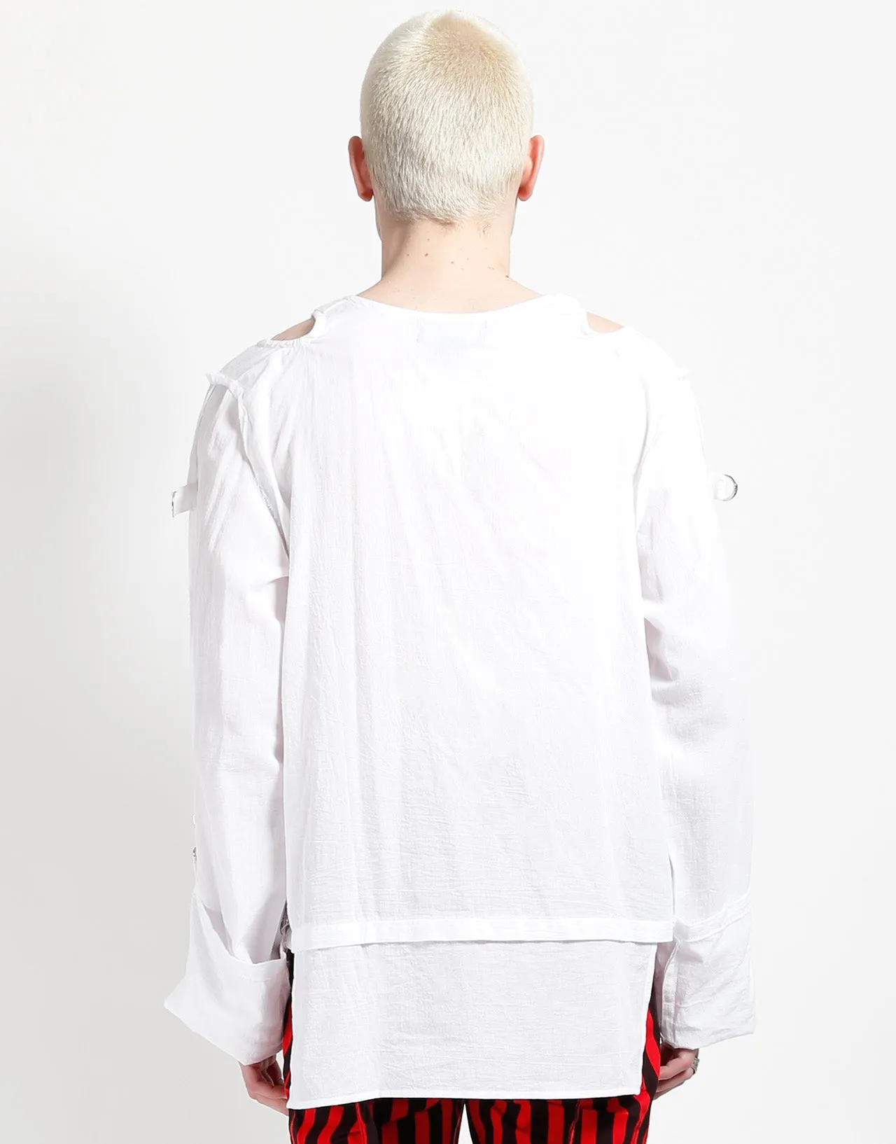 Flexible Shoulder Gusset ZipClosure PUNK TOP WHITE