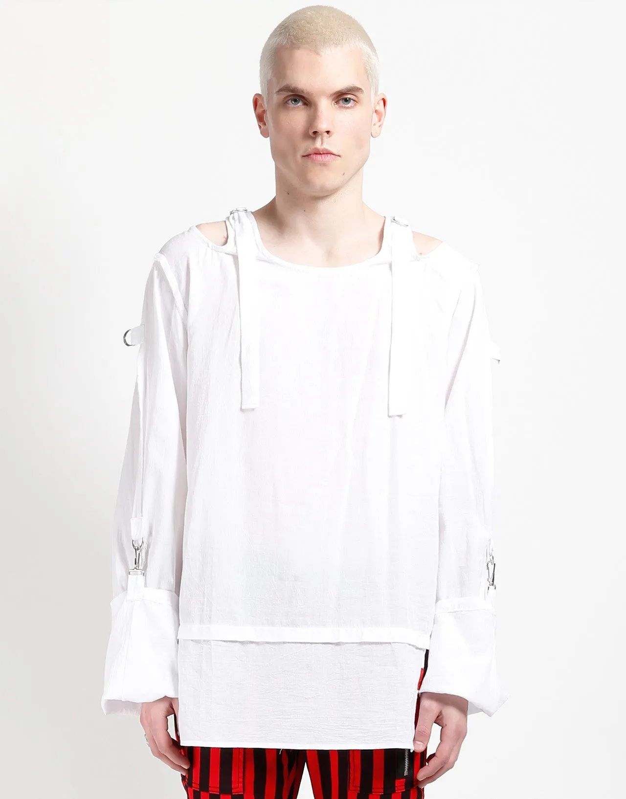 PUNK TOP WHITE High Collar Protection Design BondedShoulderTaping