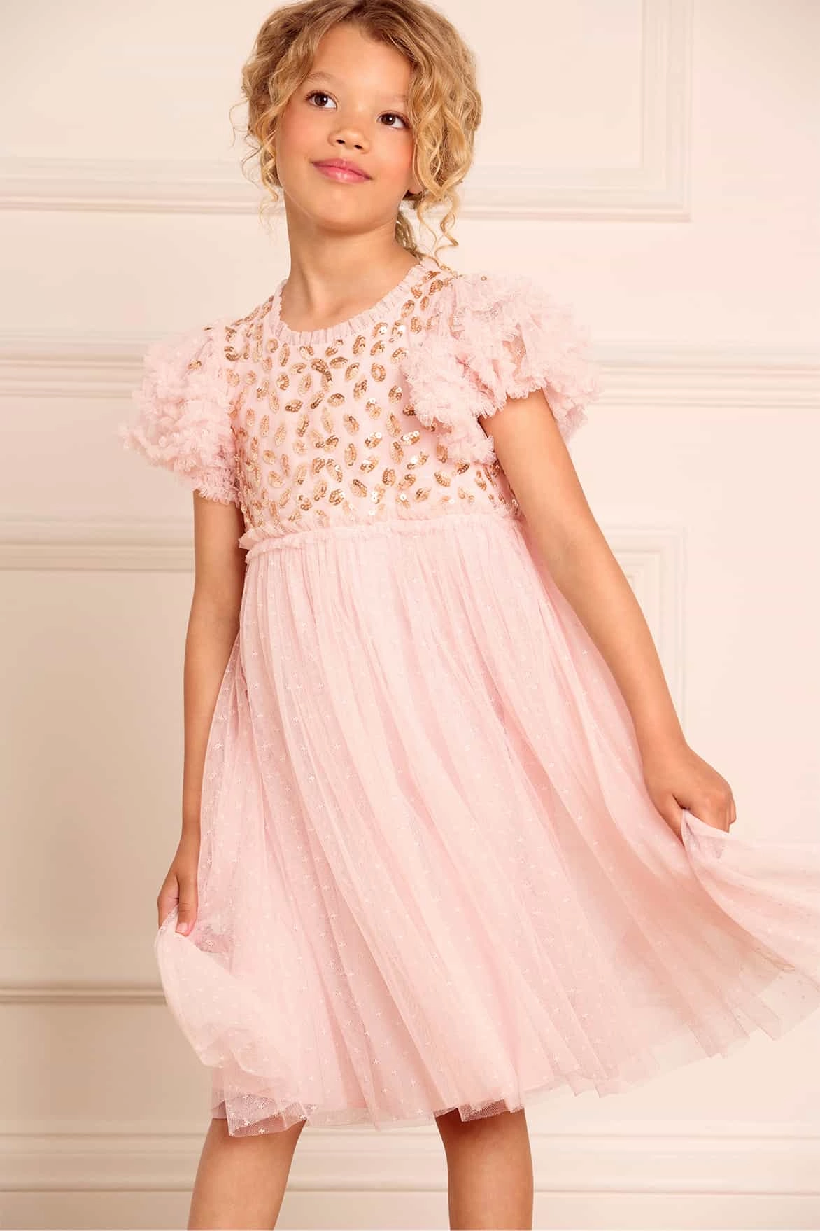 Anti Pilling PreWashed Autumn Leaves Bodice Kids Dress