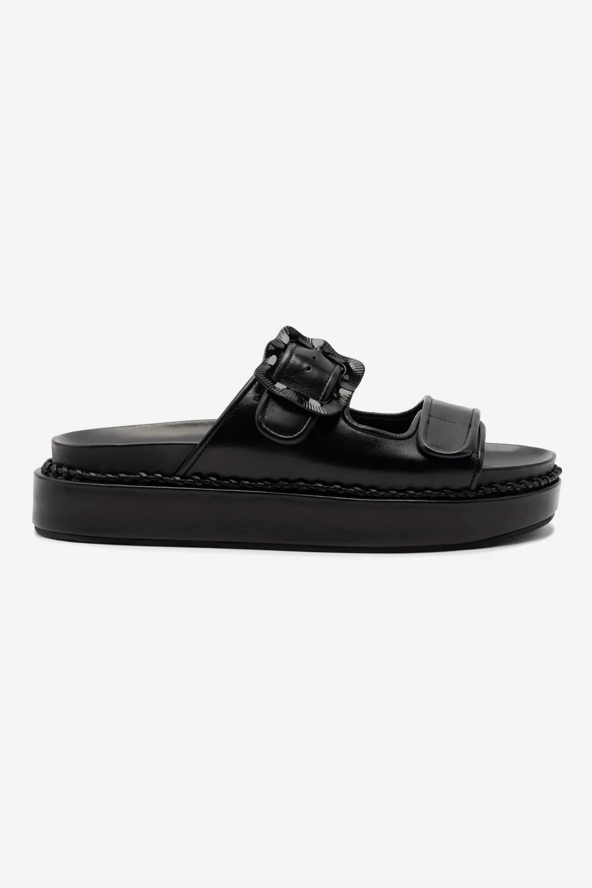 Urban Style Neo Pop Maui Slide In Black Leather