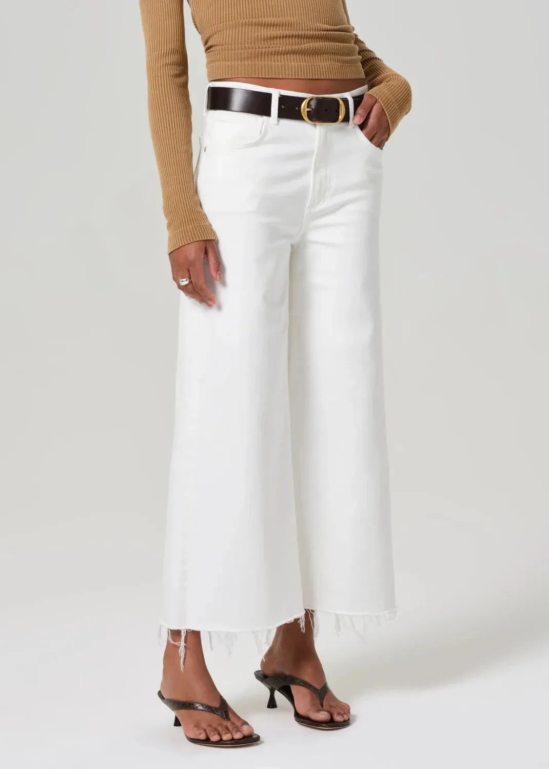 Lyra Wide Leg Crop Soft White Neutral Tones