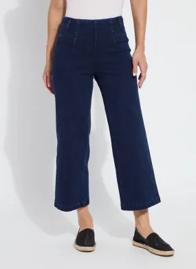 Student Outfit Earthy Layer Staple Lysse Layton Wide Leg Crop Pant (26" Inseam) in Dark Indigo