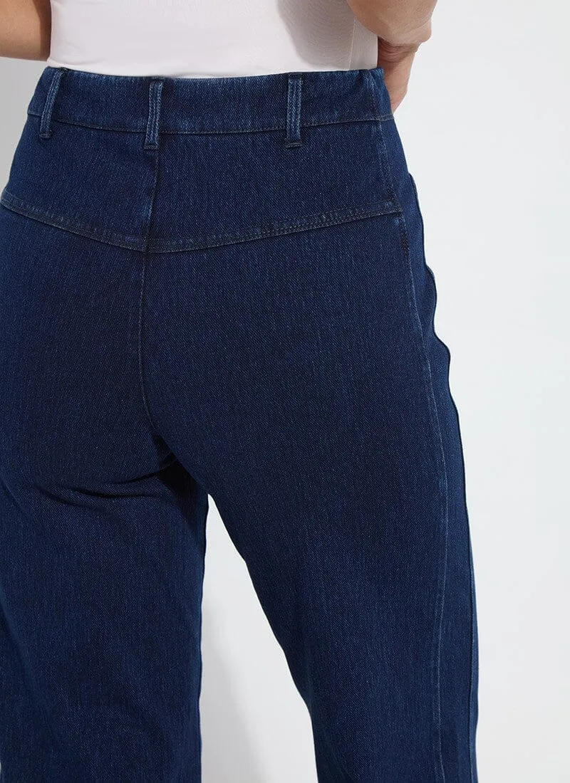 Lysse Layton Wide Leg Crop Pant (26" Inseam) in Dark Indigo Natural Look