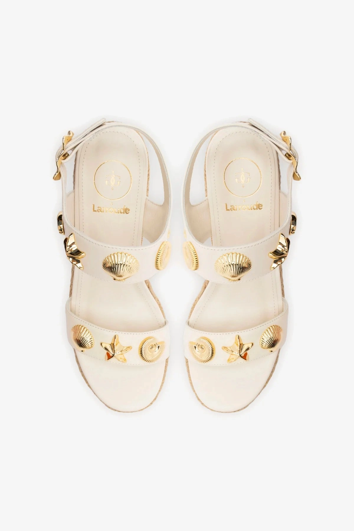 Track Run Heel Stabilizer Madison Espadrille In Ivory Leather