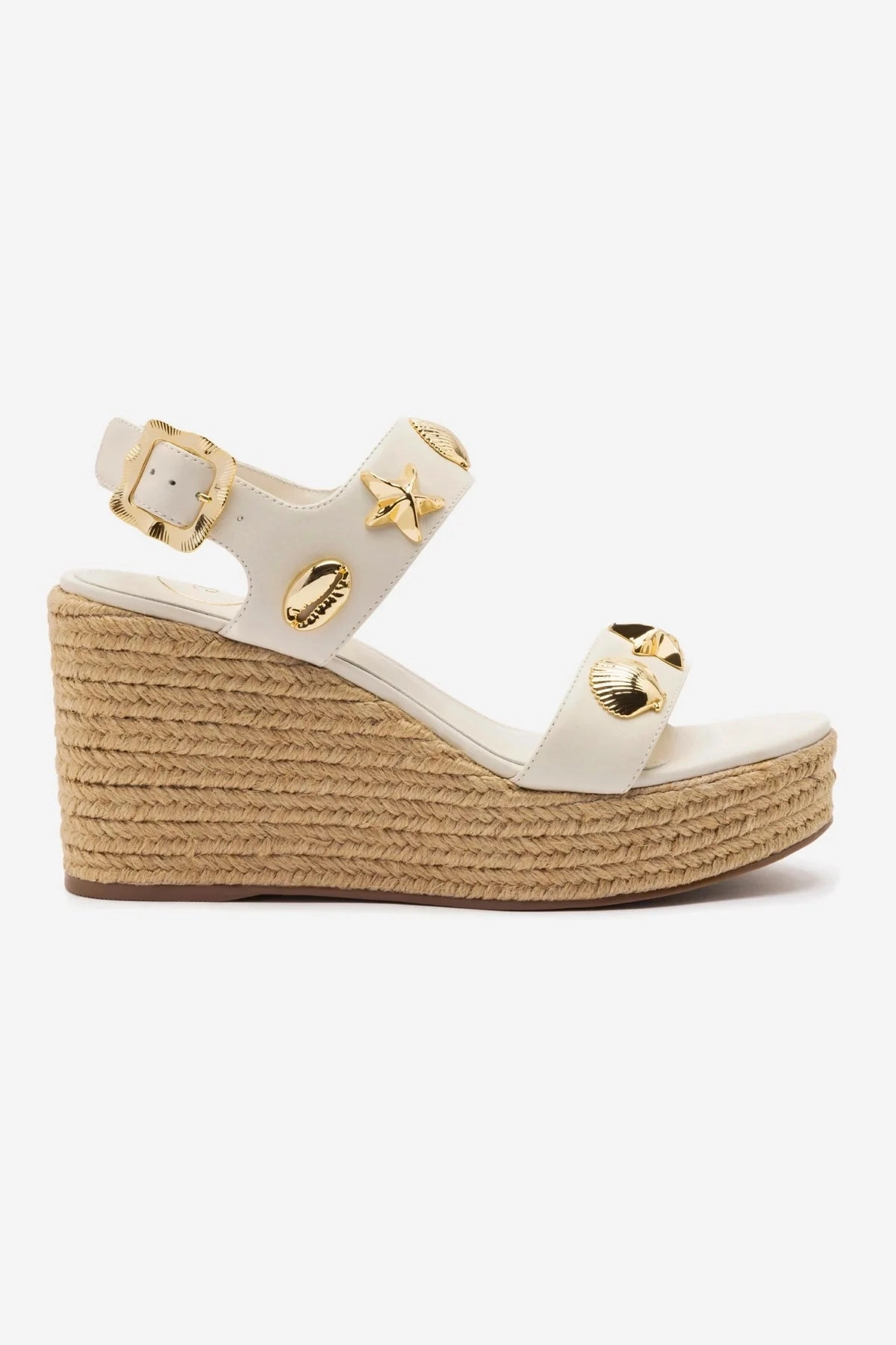 Madison Espadrille In Ivory Leather Stride Easy Nordic Tone