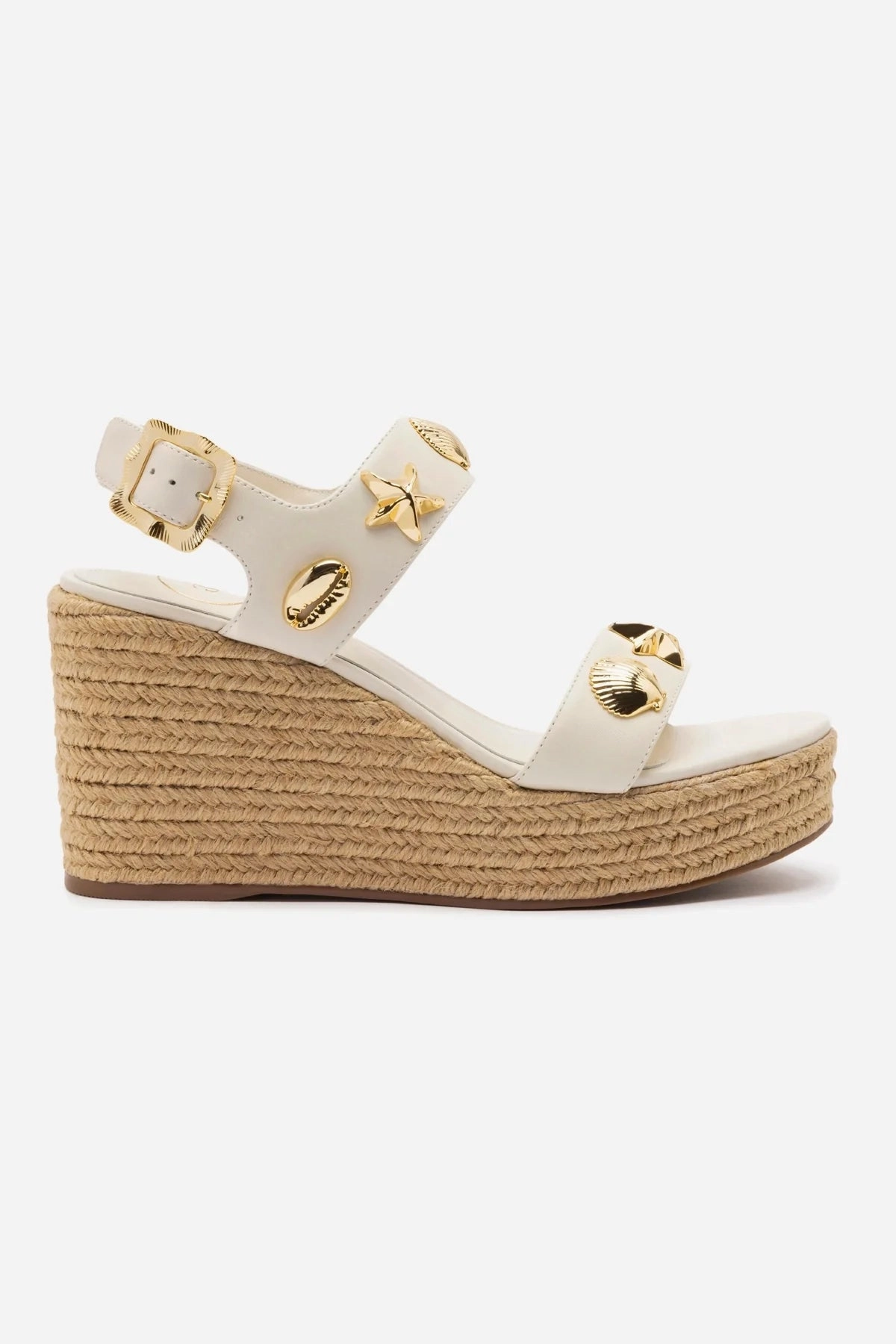 Madison Espadrille In Ivory Leather Foam Lining Running Errands