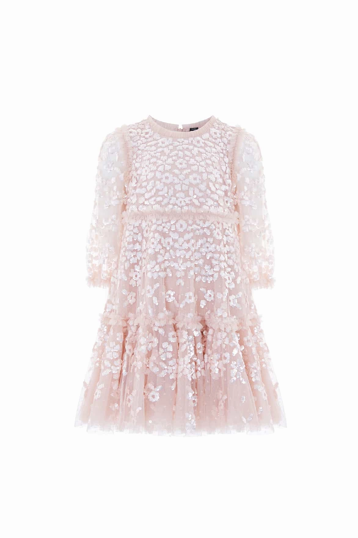 High Stretch Fabric VentedBack Maeva Long Sleeve Kids Dress