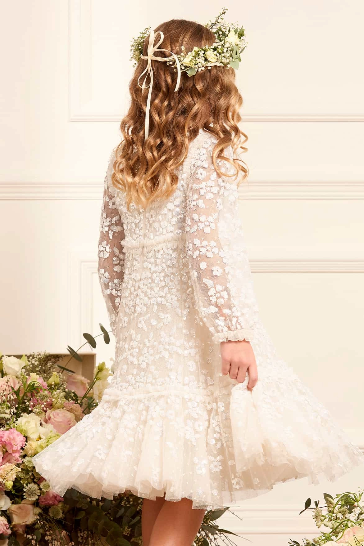 Flatlock Seam Design Cozy Layer Maeva Long Sleeve Kids Dress