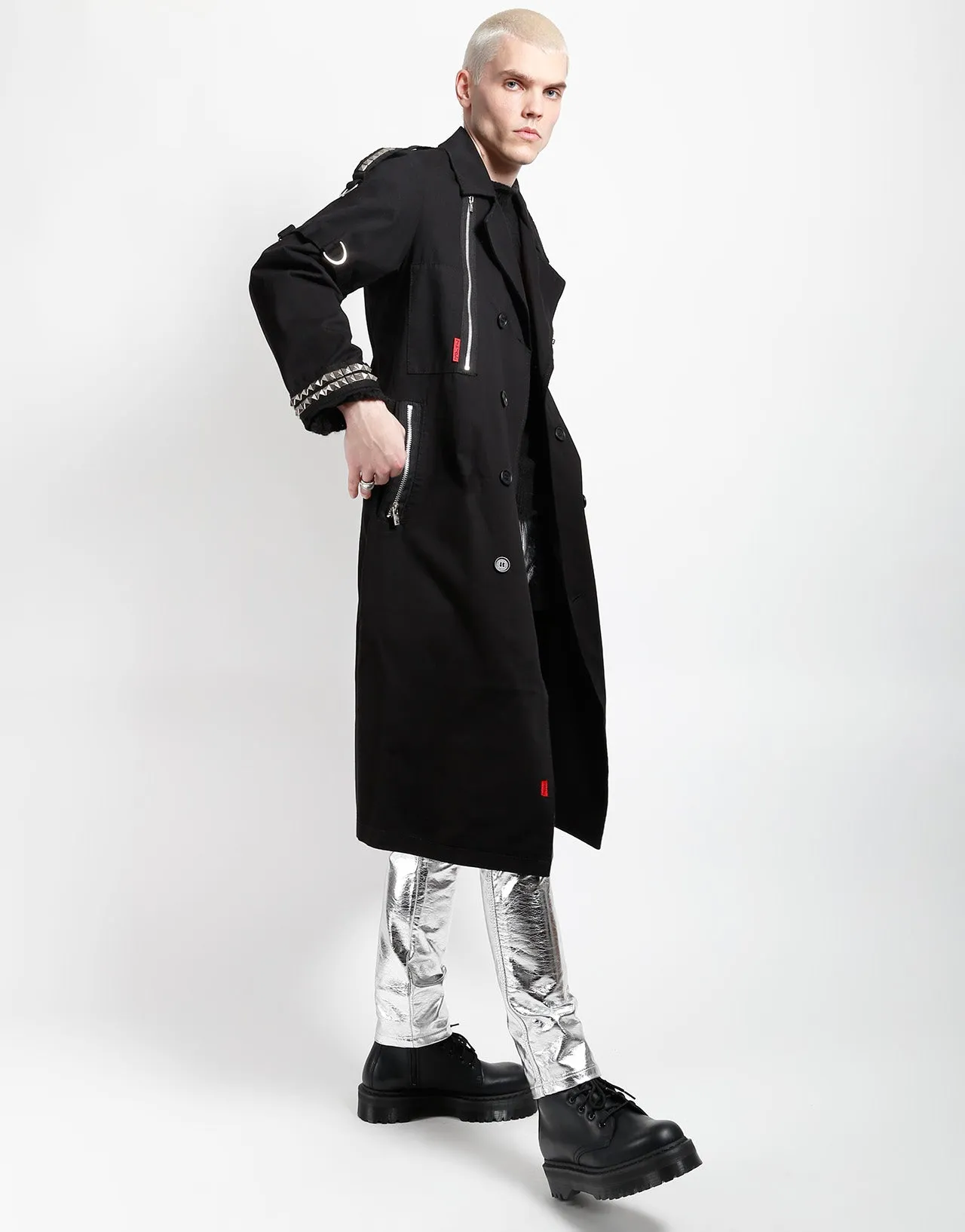 MAJOR TRENCH COAT Belted Waist Double Layered Fabric