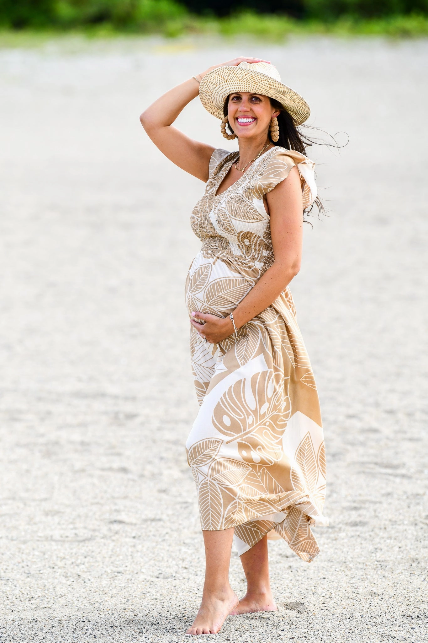 Bow Soft Cozy Cut Malibu Dress / Natural Palm