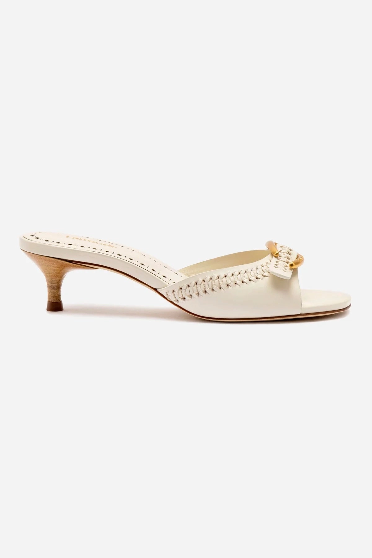 Verona Mule In Ivory Leather Thermoregulating Insole Dinner Look