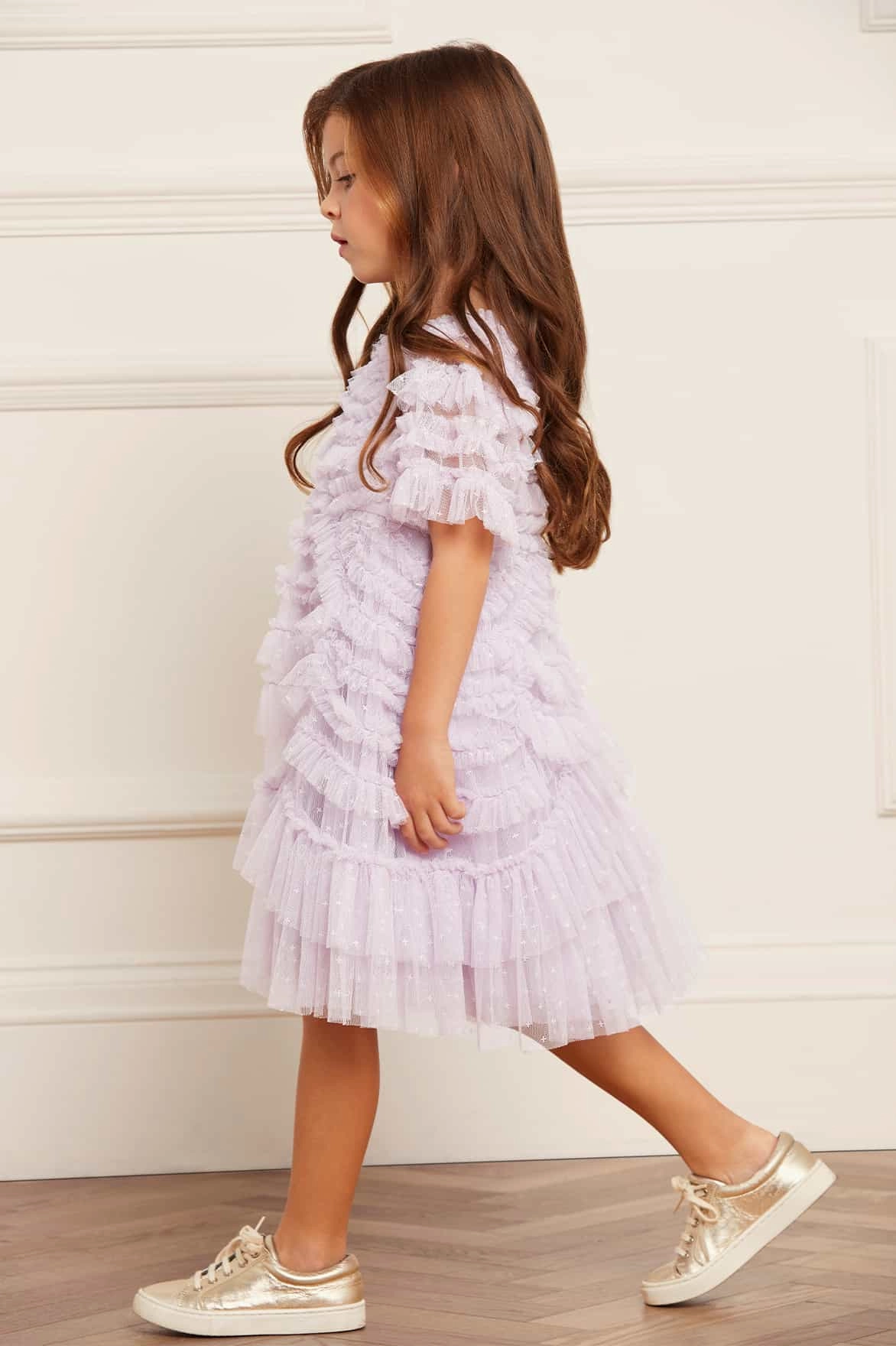 HeatPressedLogos ElasticEdgeBinding Marilla Ruffle Kids Dress