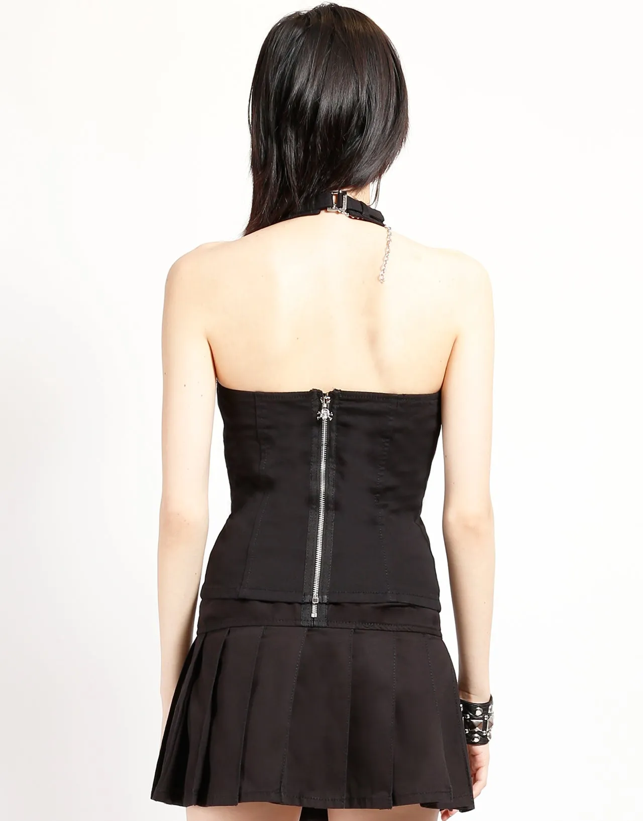 Comfortable Cotton PortableOption MARY CHAIN CORSET BLACK