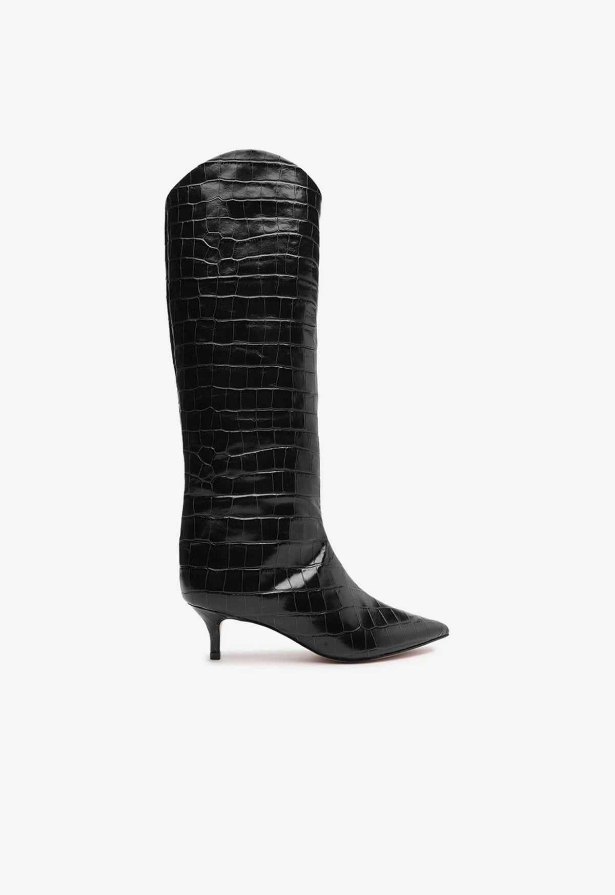 Feather Light Cold Weather Maryana Lo Crocodile-Embossed Leather Boot