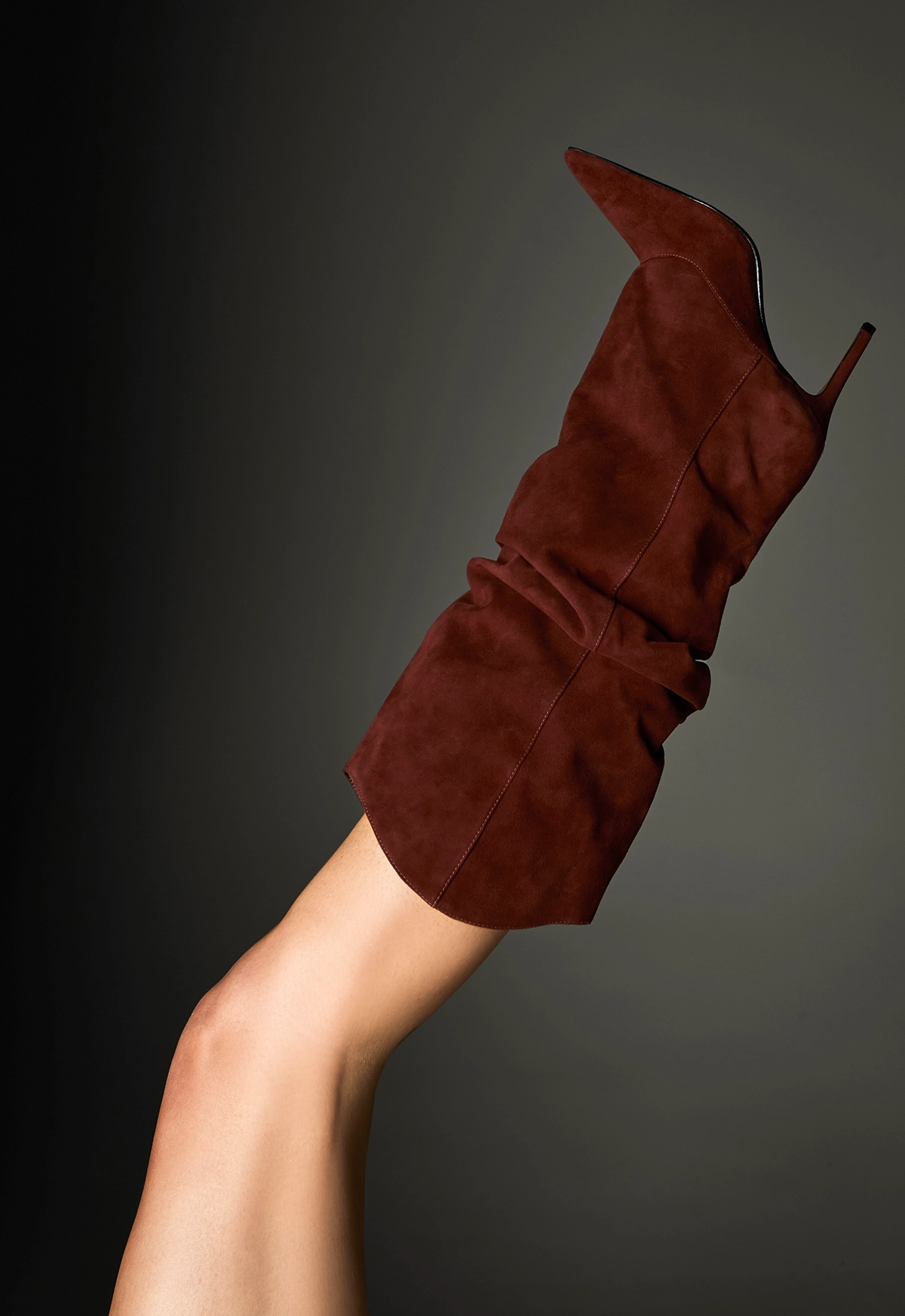 Seamless Inner Construction Abrasion resistant Maryana Up Slouch Nubuck Boot