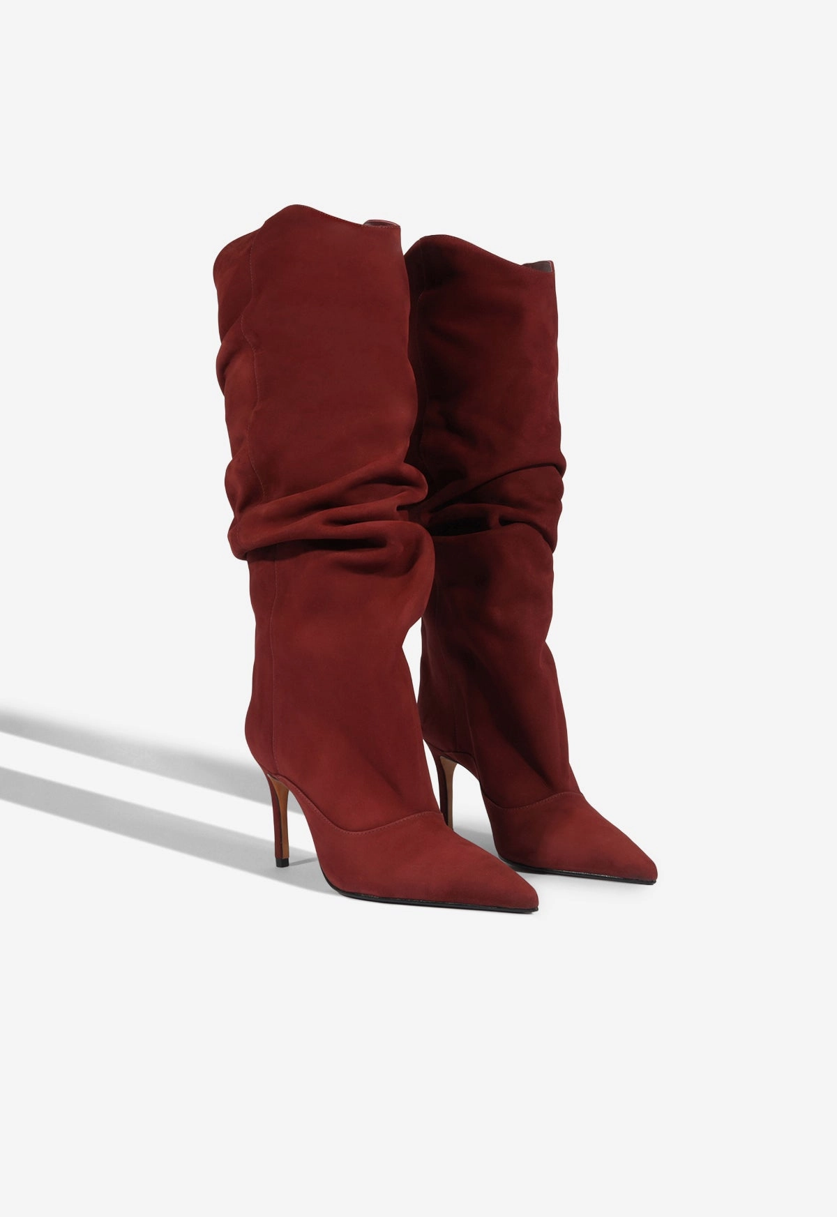 Maryana Up Slouch Nubuck Boot Flexible Rocker Sole Tech Knit