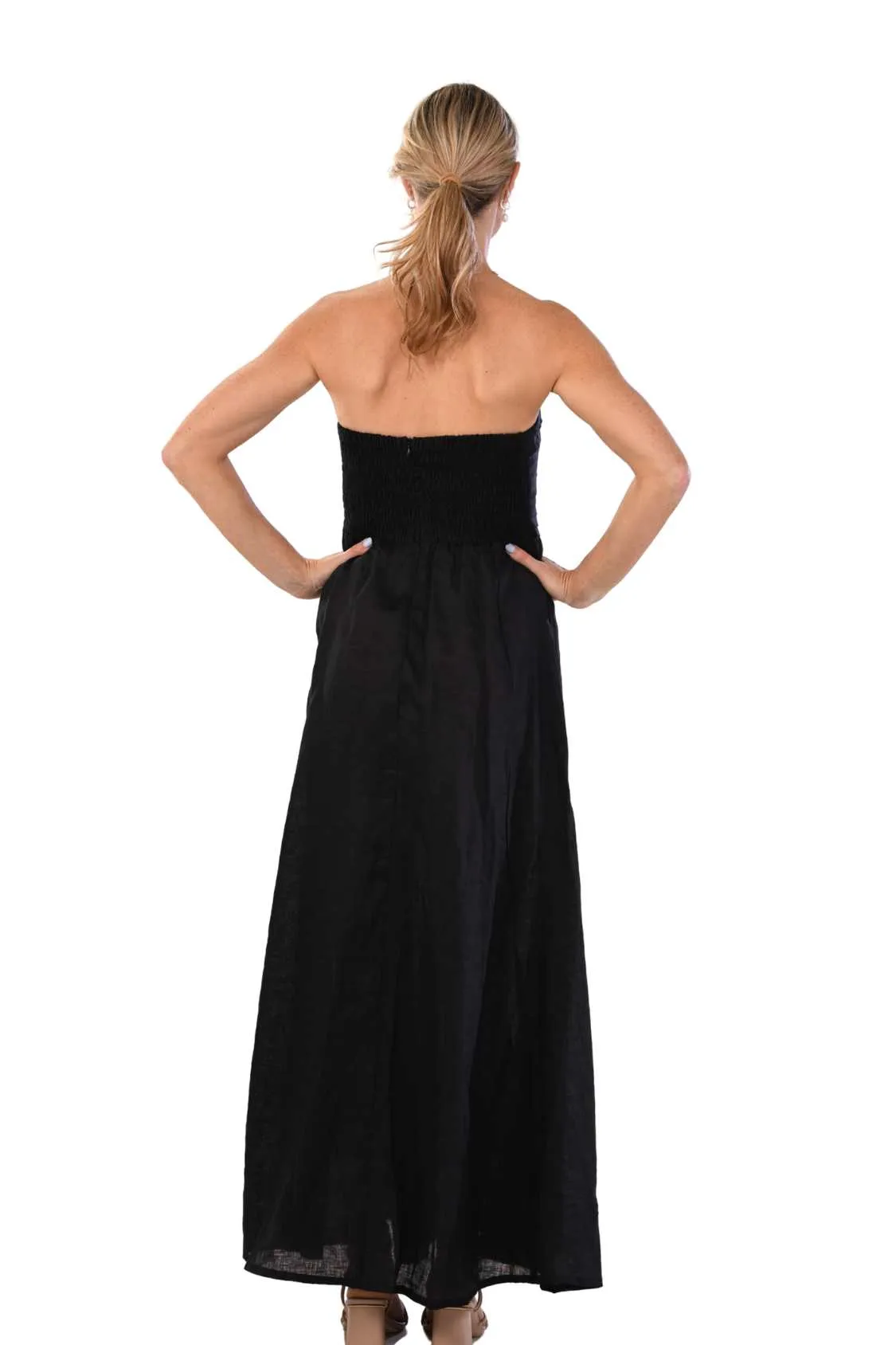 Santa Barbara Dress / Black Smart Texture Lightweight-Layer