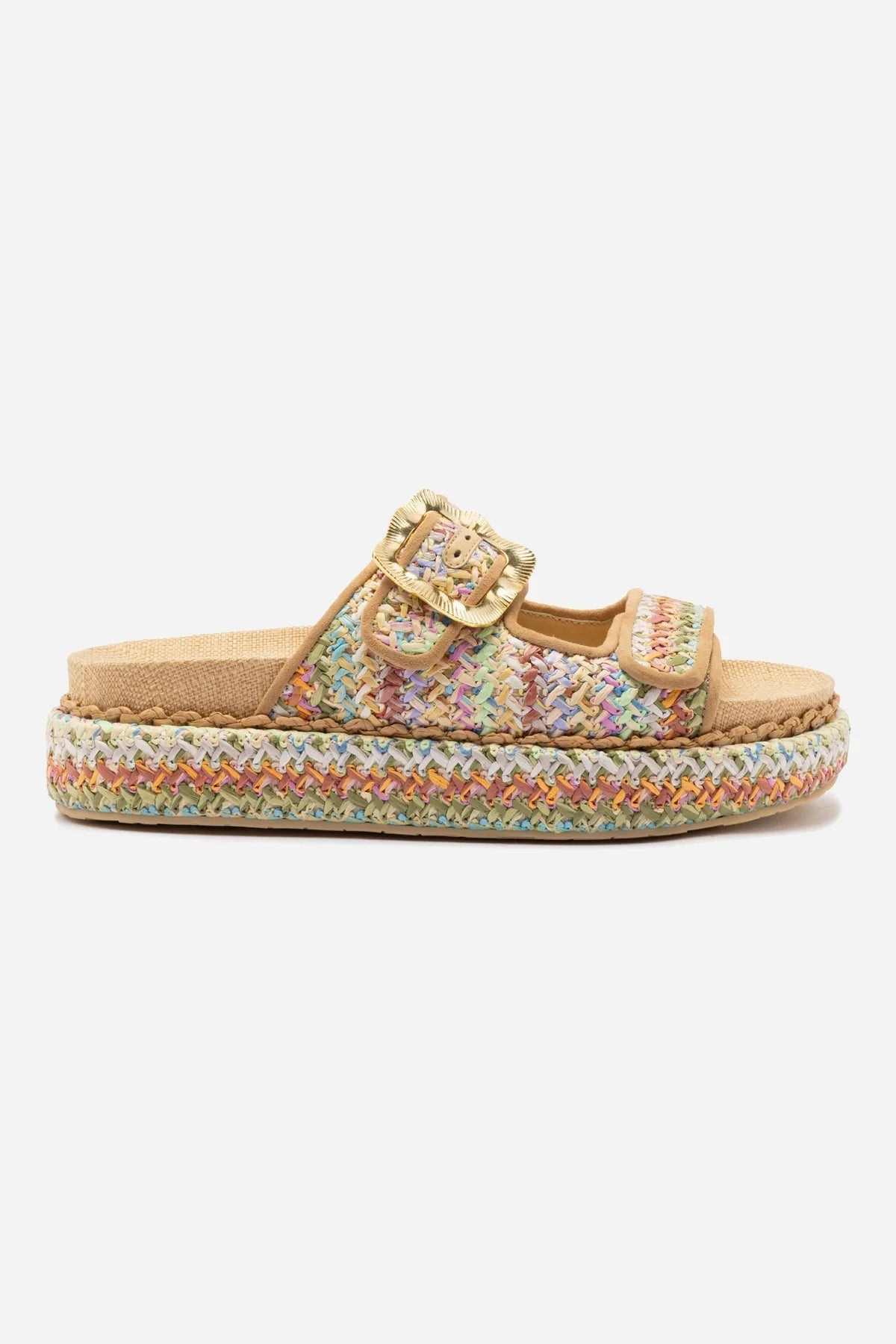 Icon Edge Dust Guard Maui Slide In Tapestry Rainbow Raffia and Beige Trimming