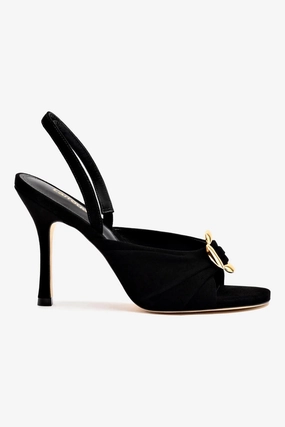 Mayfair Sandal In Black Suede Bright tone