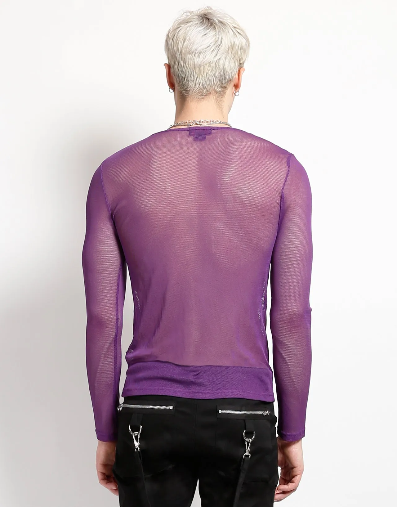 TumbleDryFriendlyMaterial MENS LONG SLEEVE FISHNET PURPLE