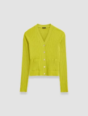 Merino Rib Cardigan Everyday Pair Cozy Loopback Fabric