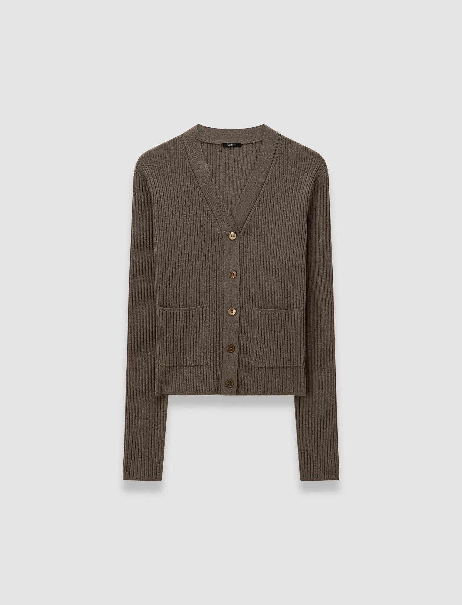 Home Warmth HighDensity Weave Merino Rib Knit Cardigan