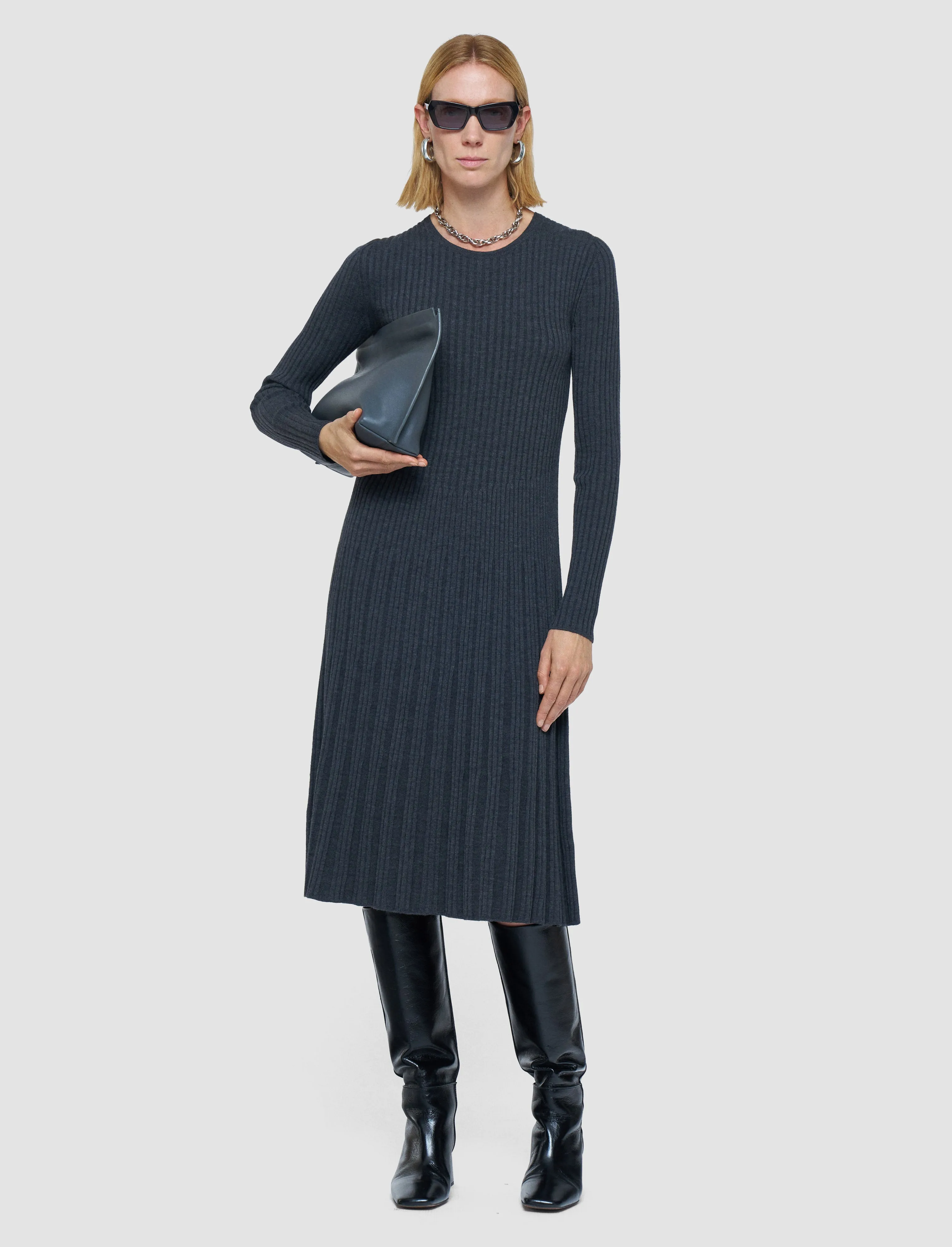 Merino Rib Knit Dress Transitional Wear