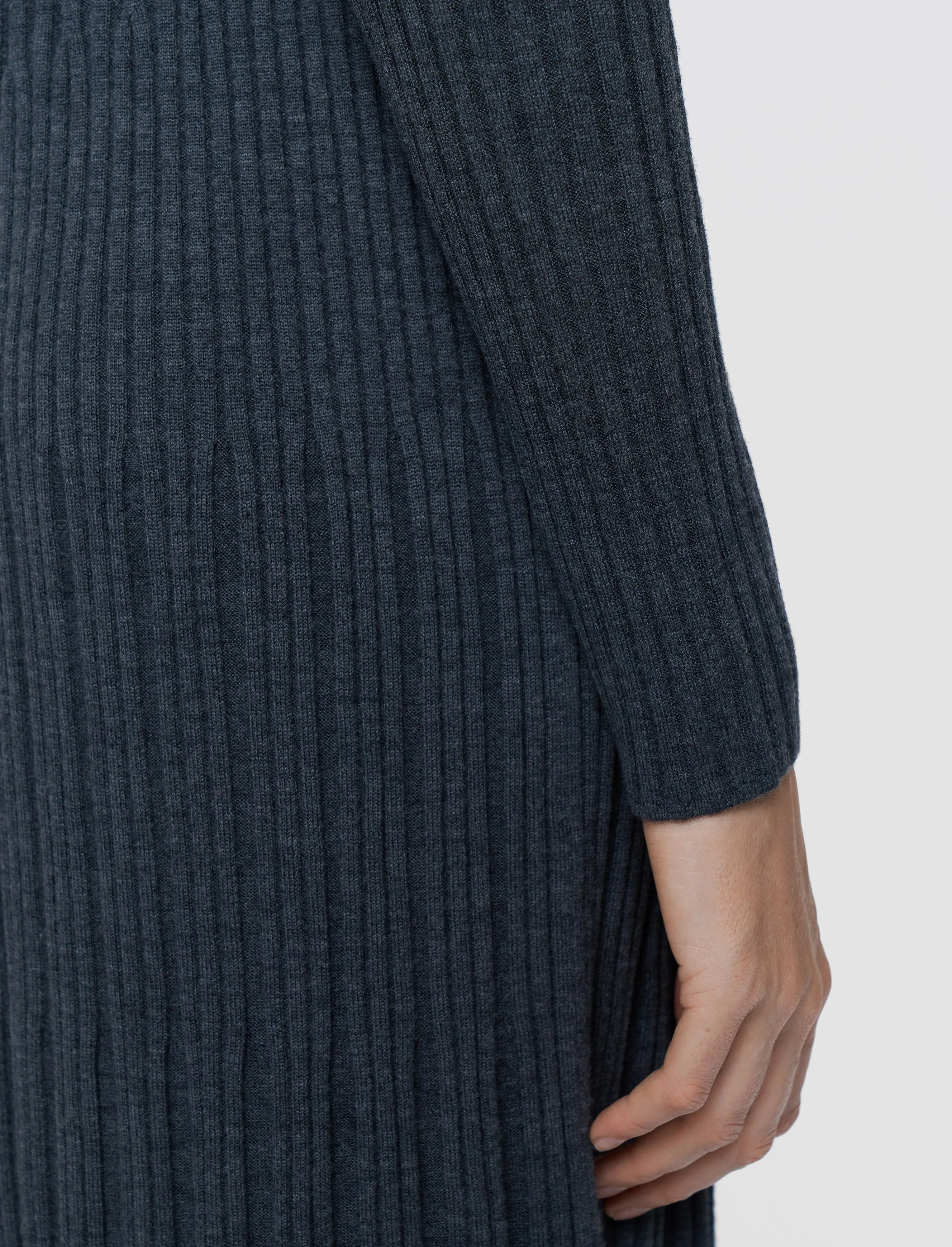 Merino Rib Knit Dress Minimal Shrinkage Four Way Stretch