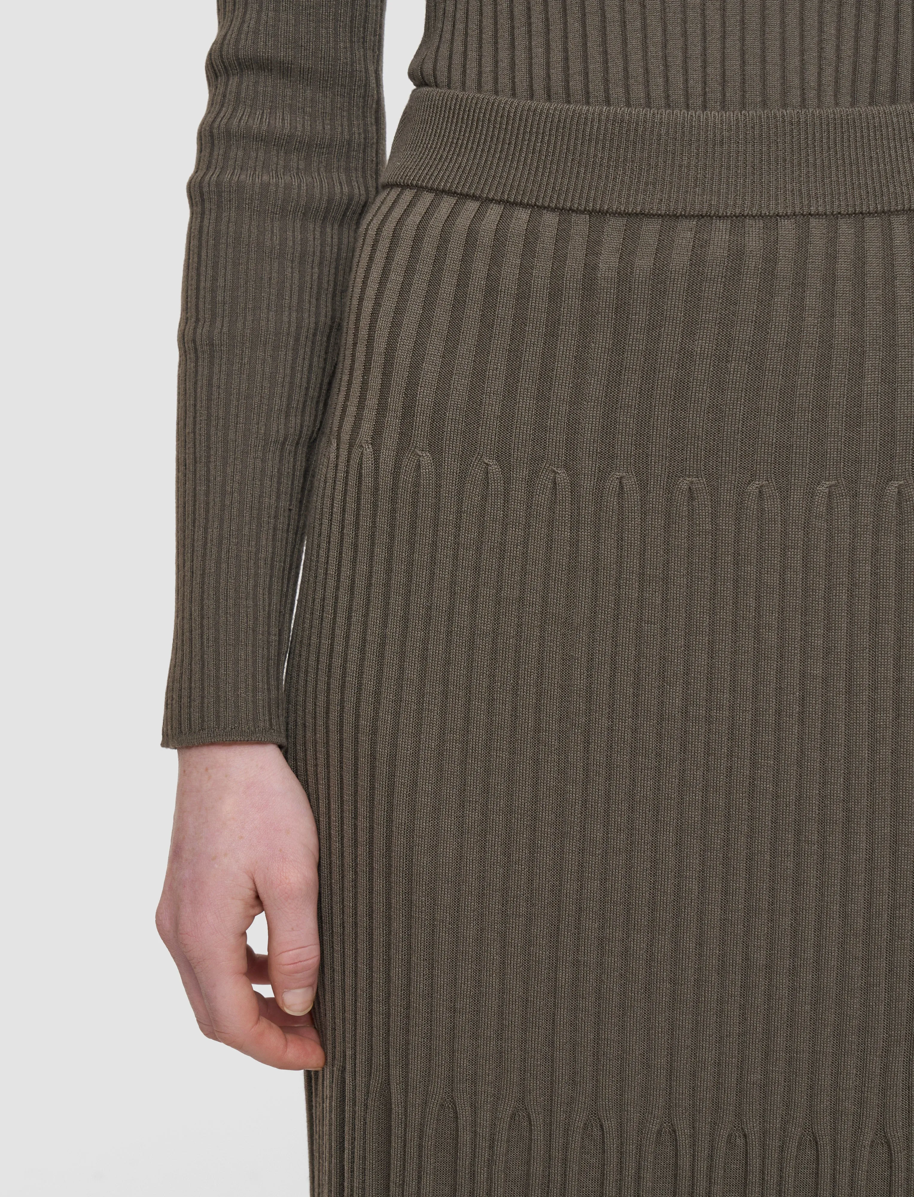 early morning Merino Rib Knit Skirt