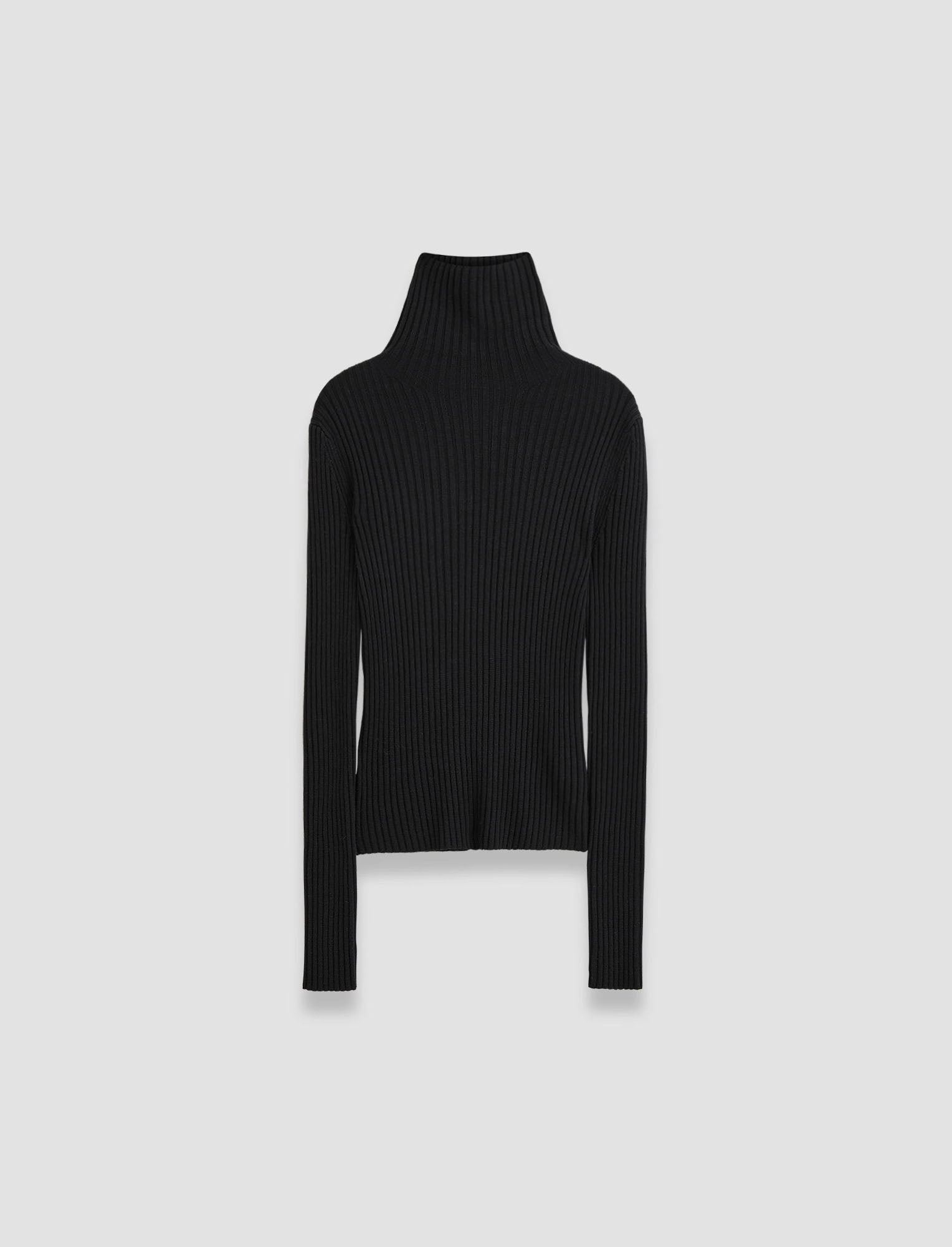 Urban Fashion Merino Silk Rib High Neck Jumper