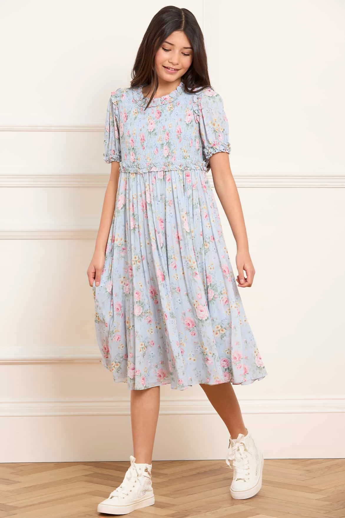 FrenchTerry Basic Tee Pompadour Garden Giselle Chiffon Kids Dress