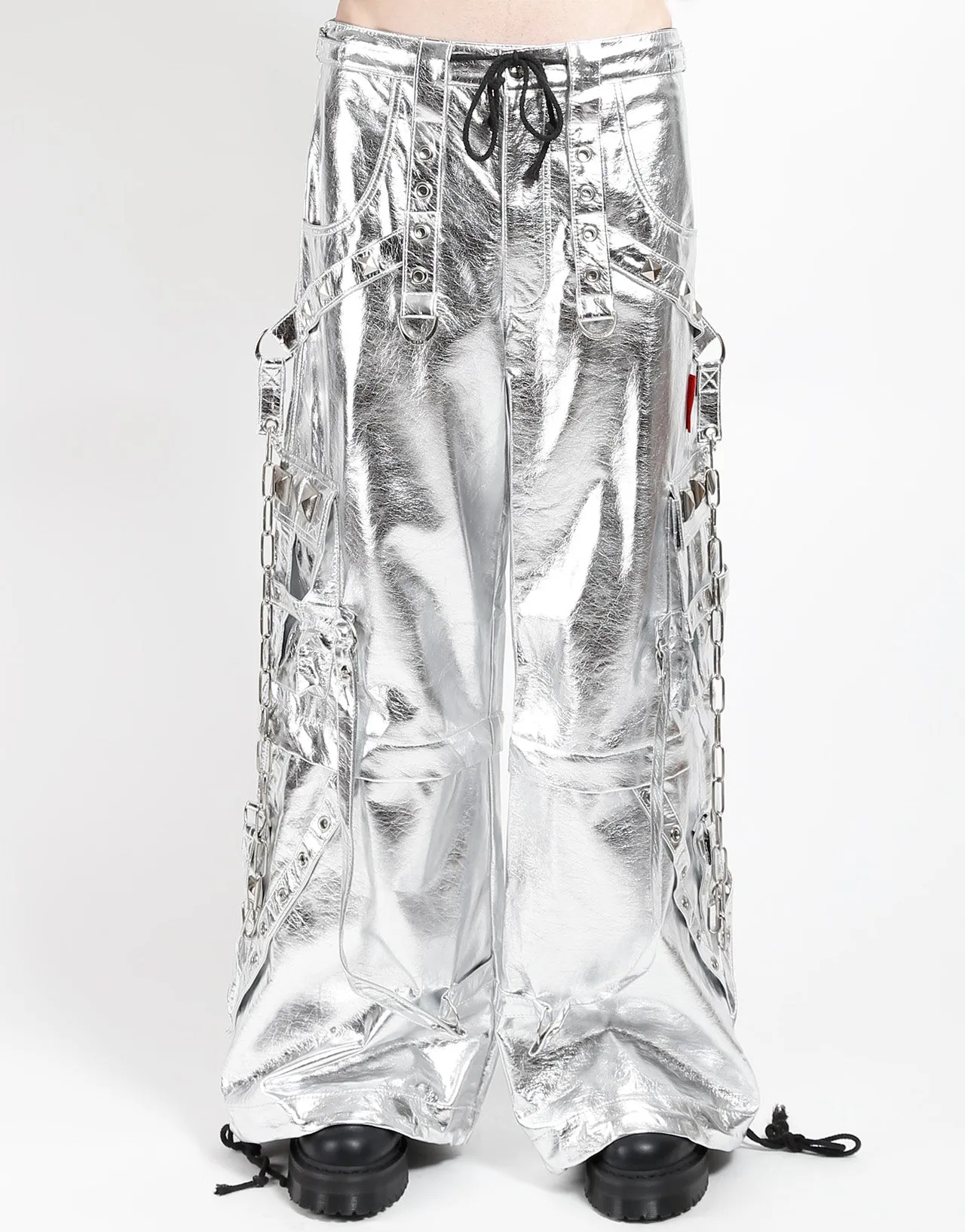 Anti Bacterial Treatment METALLIC FAUX LEATHER STAR POWER PANT