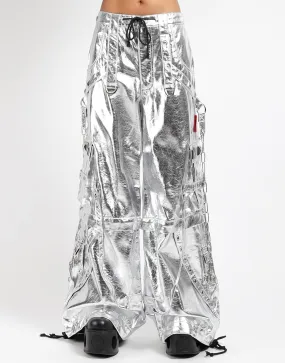 ReflectiveAccentDetails METALLIC FAUX LEATHER STAR POWER PANT