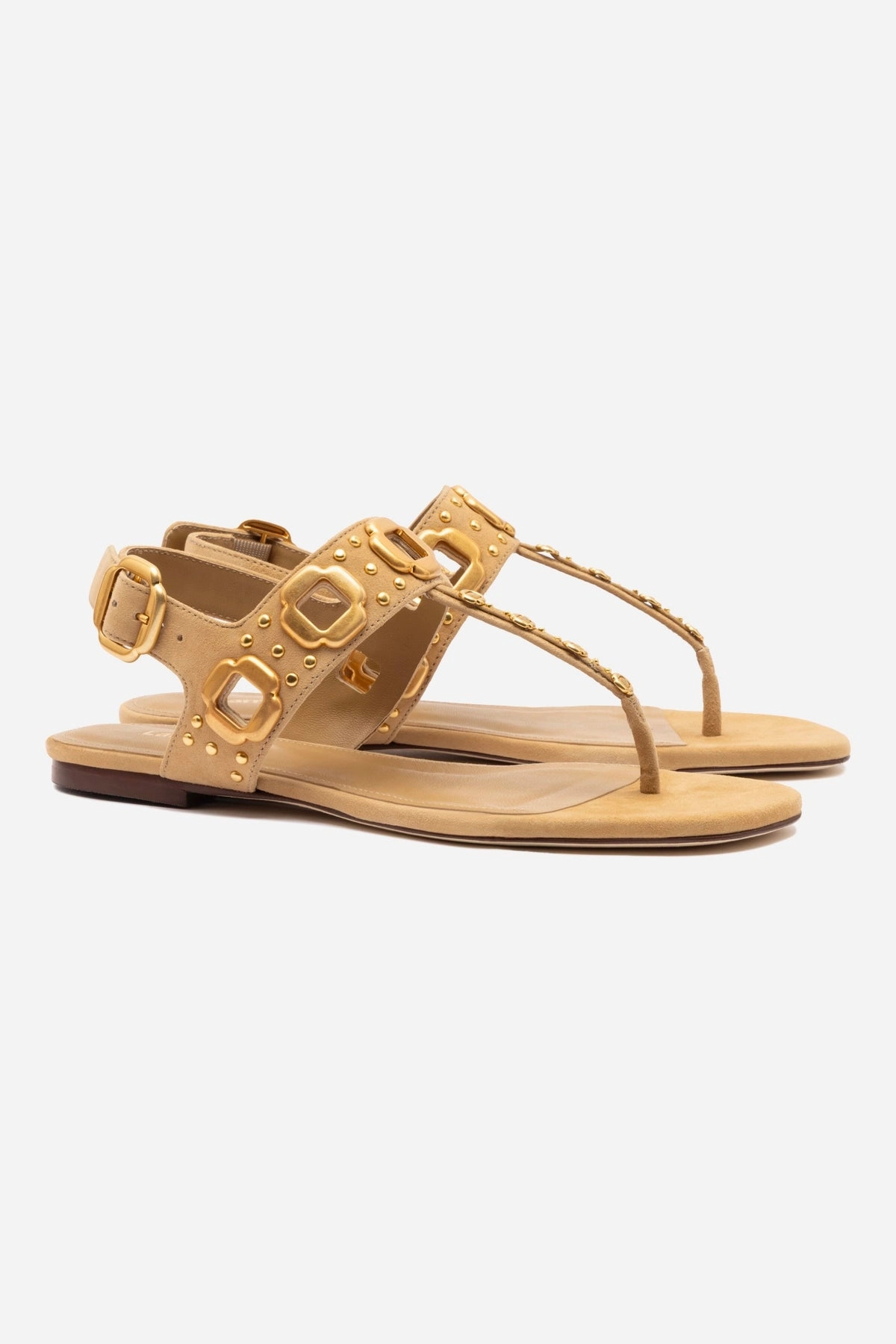 Arch Support Urban Walkers Torsional Stability Frame Milan Studs Thong Sandal In Peanut Suede