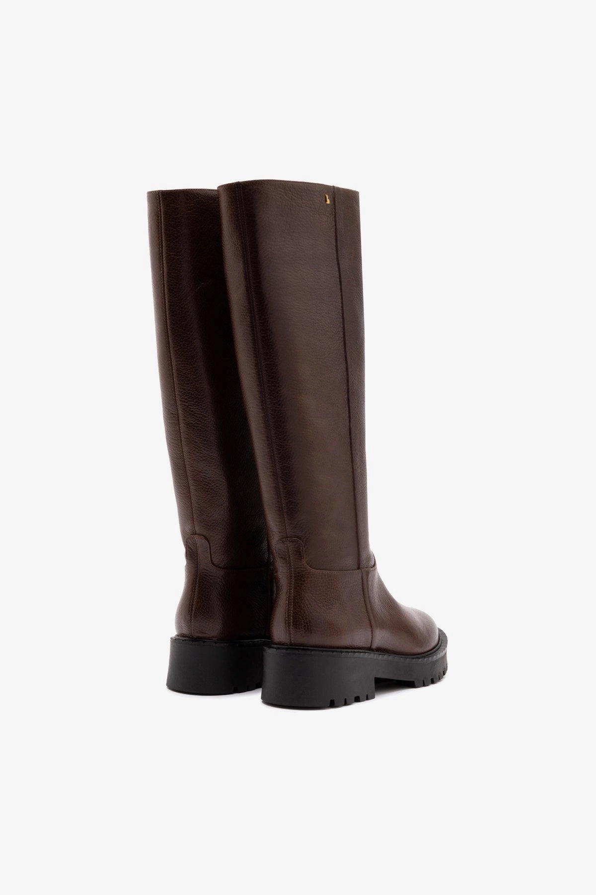 Anne Lugsole Boot In Brown Leather Stone Grip