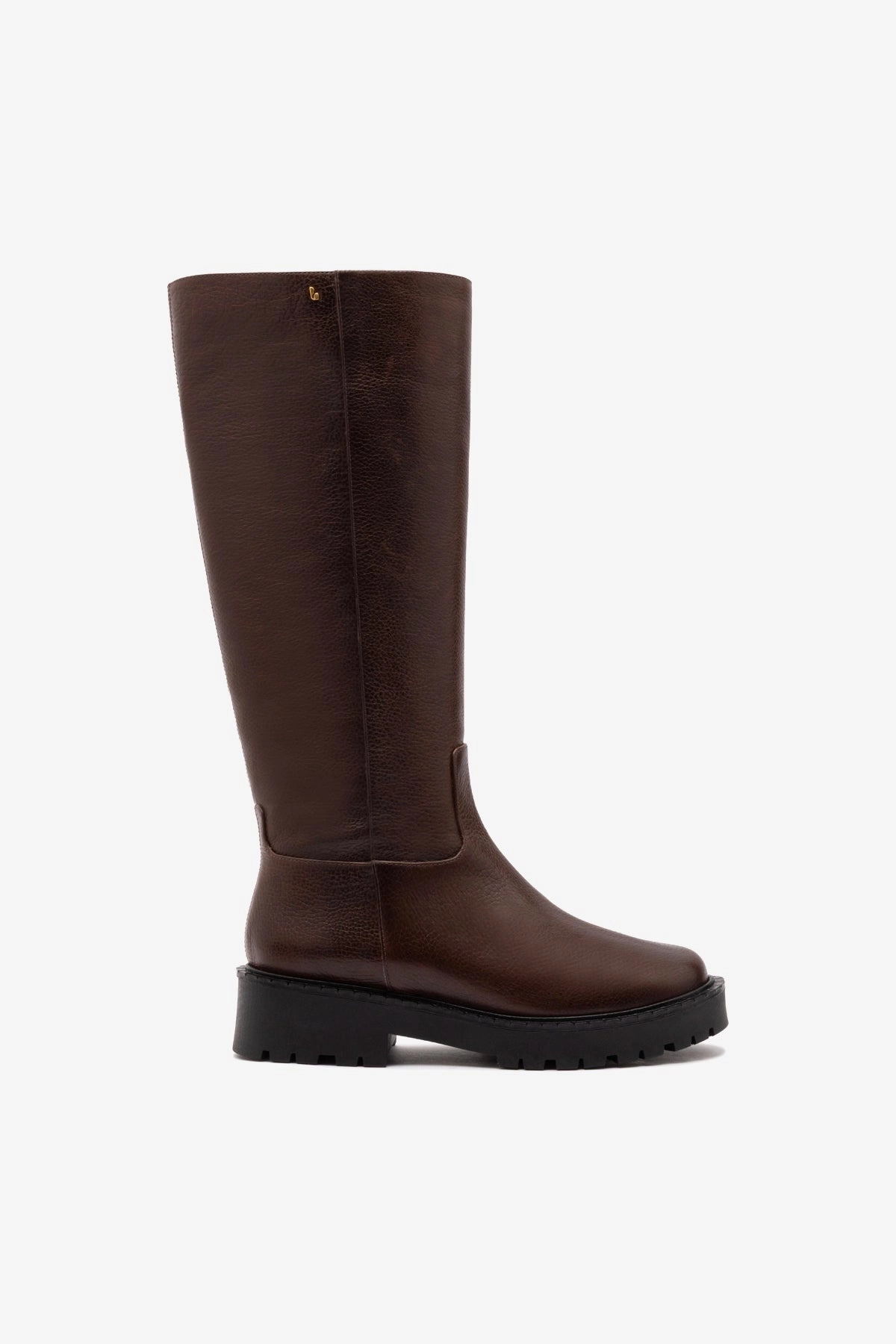 Leather Touch Anne Lugsole Boot In Brown Leather