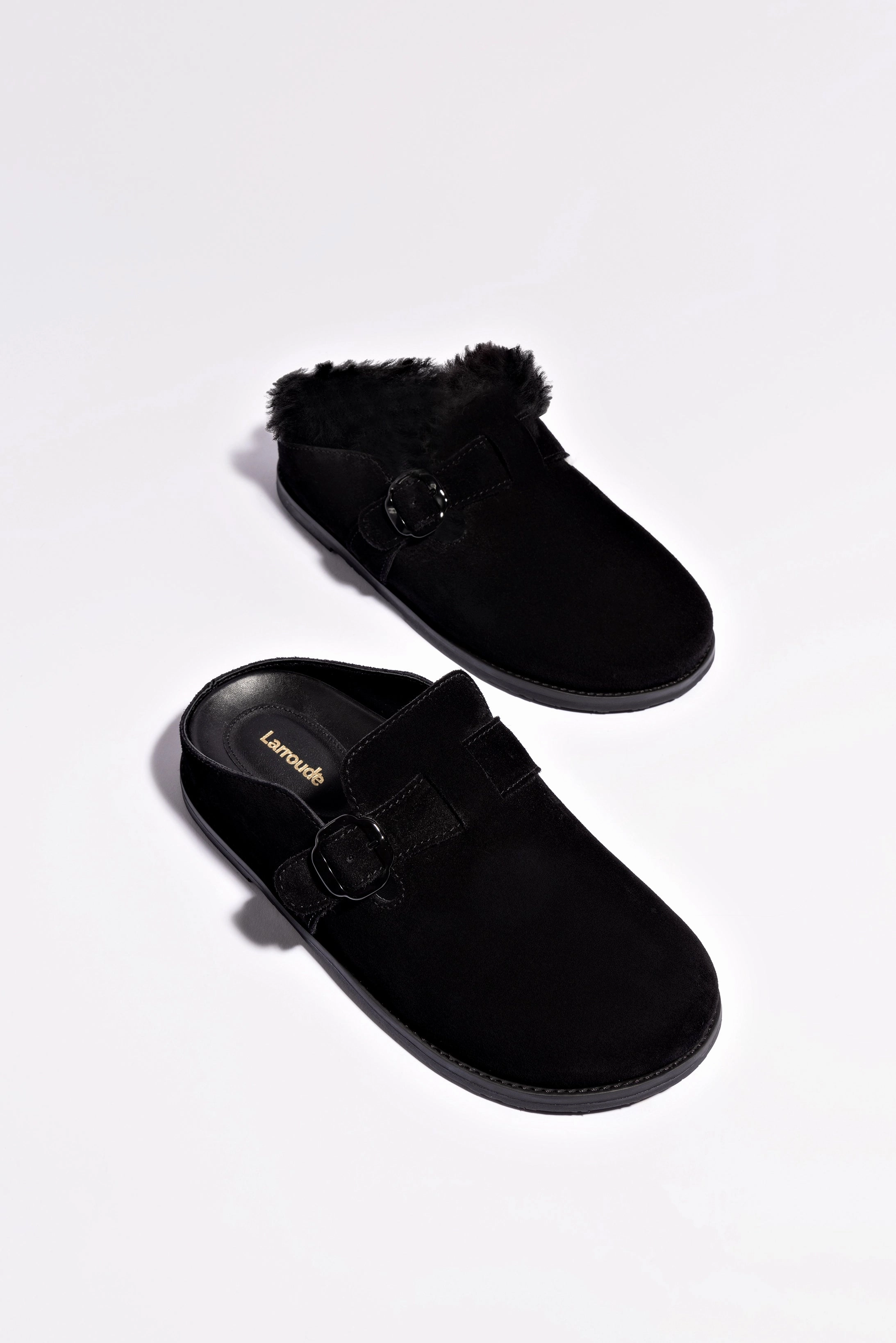 School Style Milan Clog In Black Suede