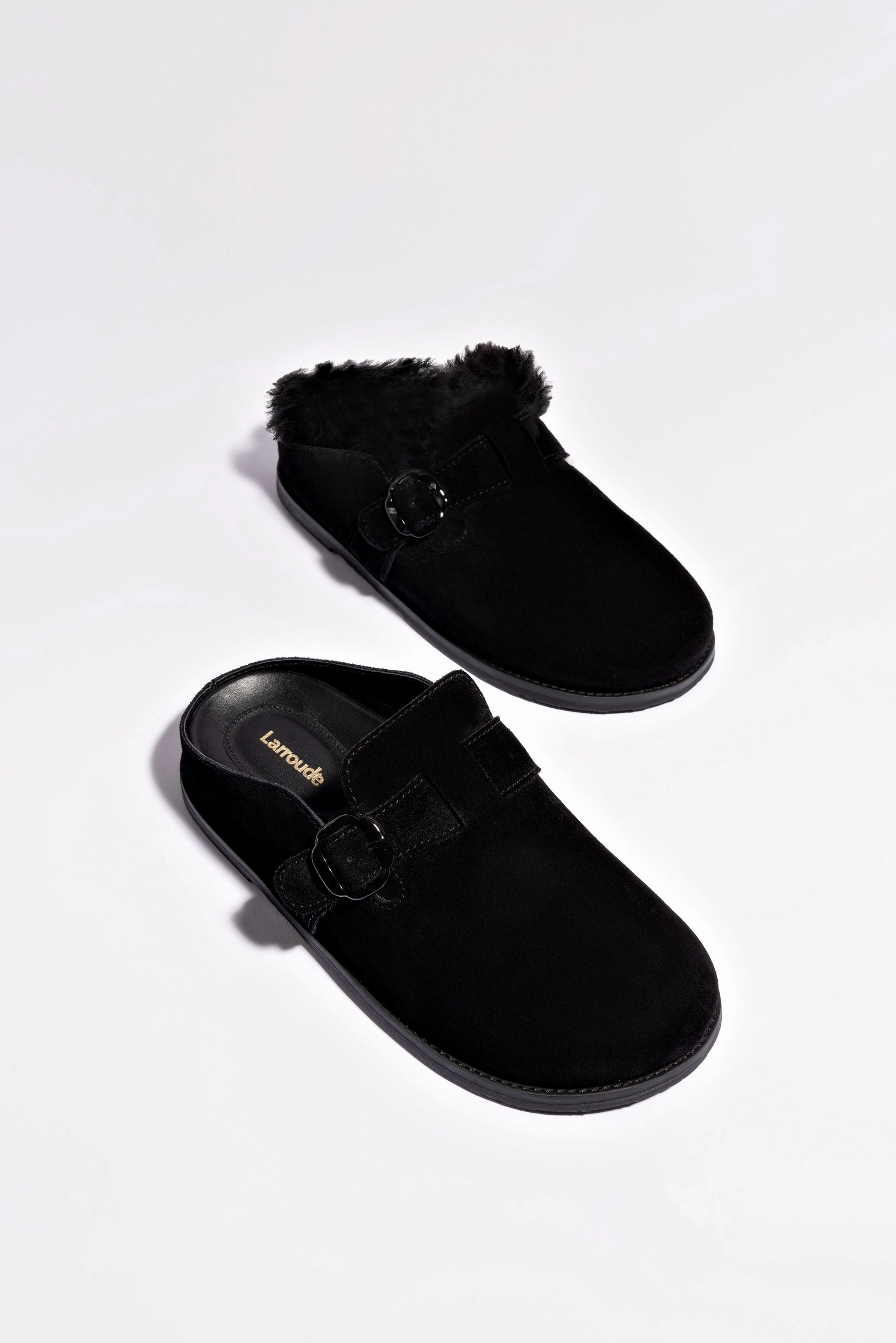 Milan Clog In Black Suede Breathable Upper