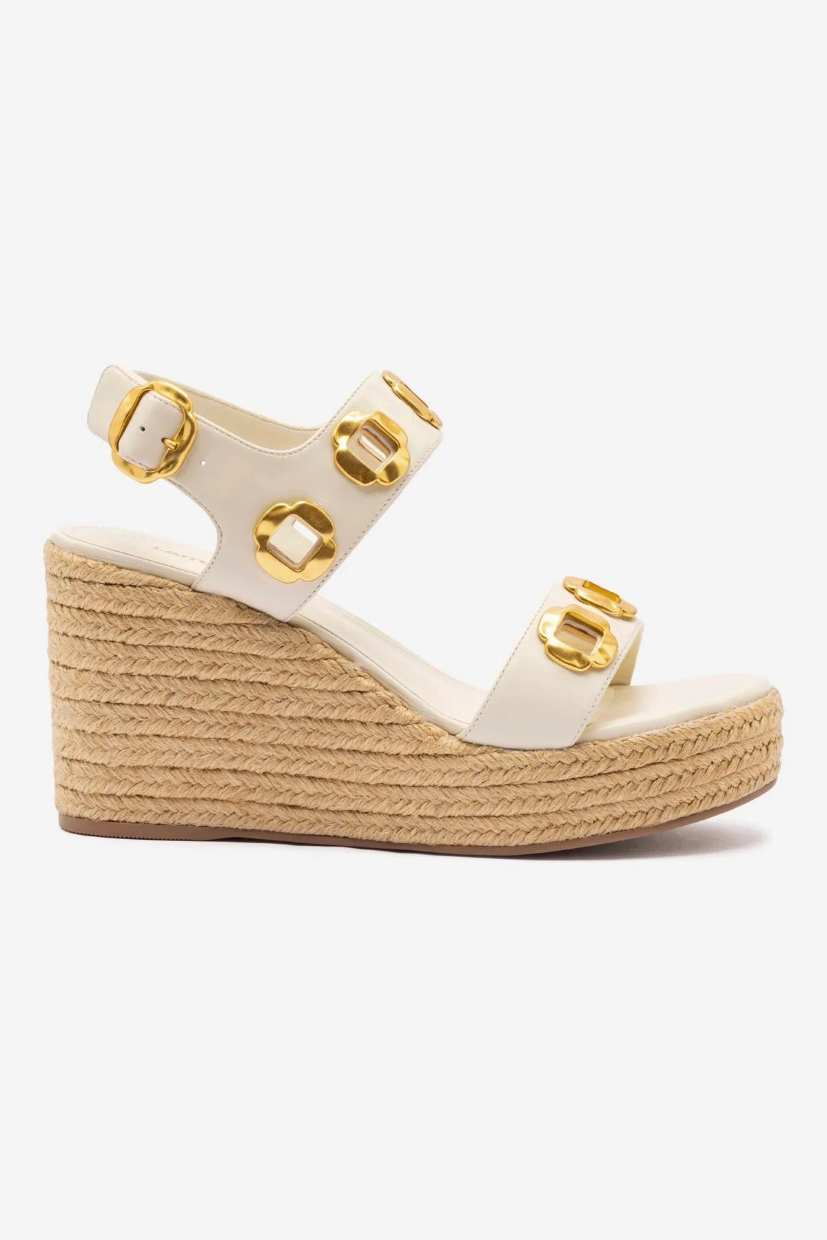 Milan Espadrille In Ivory Leather slow walk