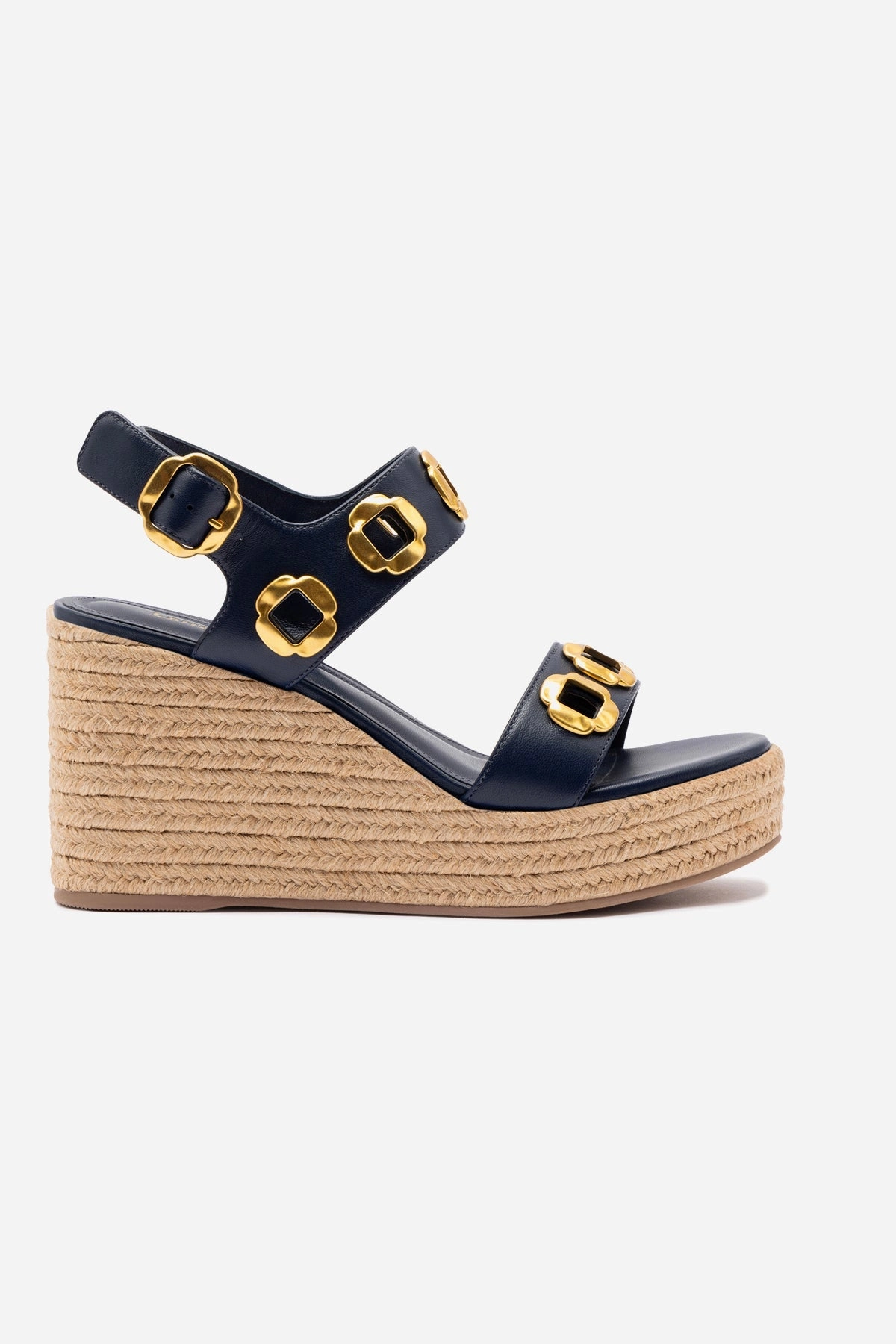 night walk Milan Espadrille In Navy Leather