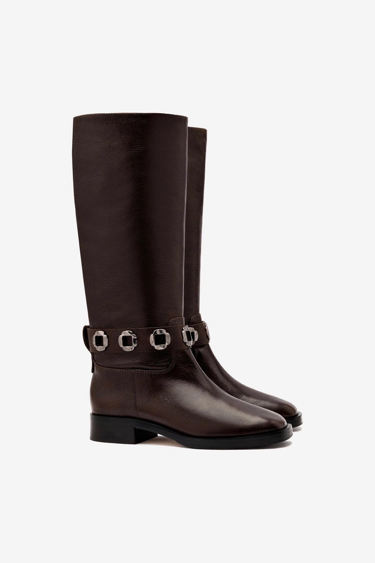 Core Support Photo Glam Milan Flat Boot In Brown Leather