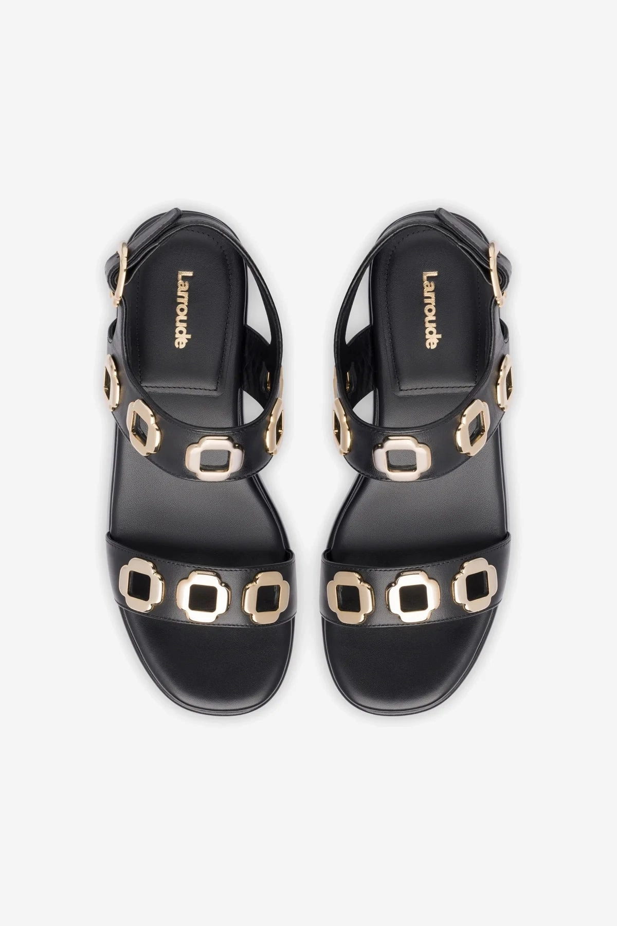 Milan Flatform Sandal In Black Leather Anti Slip Outsole